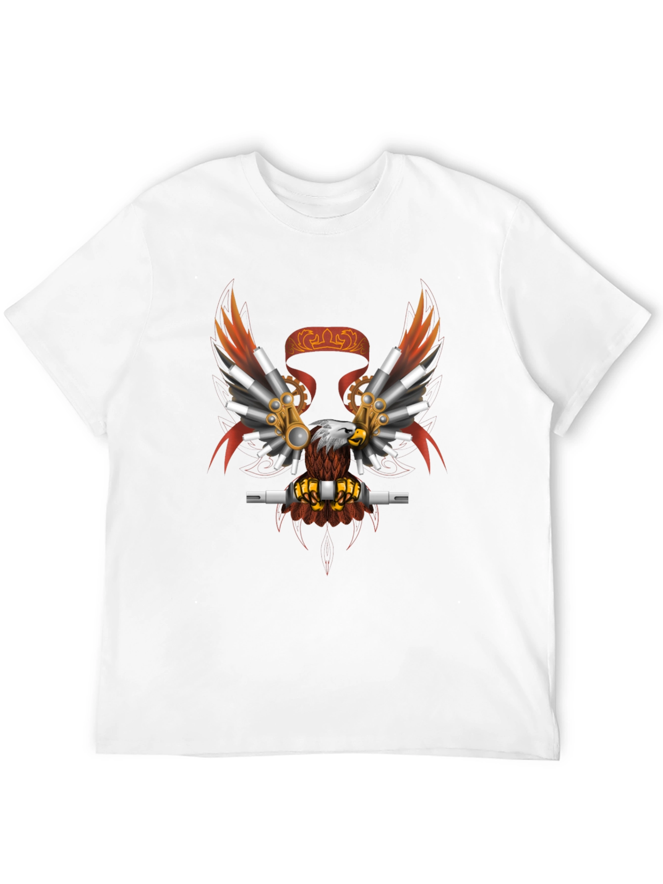 Black Steampunk Eagle Graphic Tee - Black Cotton Blend view 12