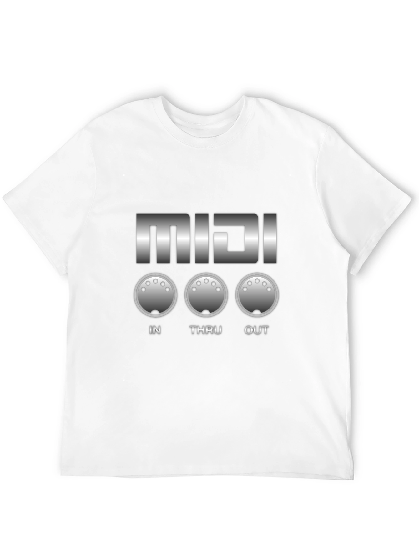 Black MIDI In Thru Out Music Producer T-Shirt view 12
