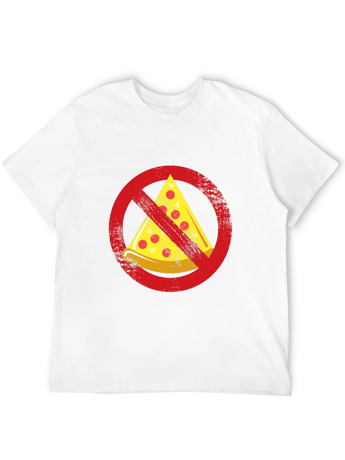 Black No Pizza Zone Graphic Tee - Funny Foodie Shirt view 12