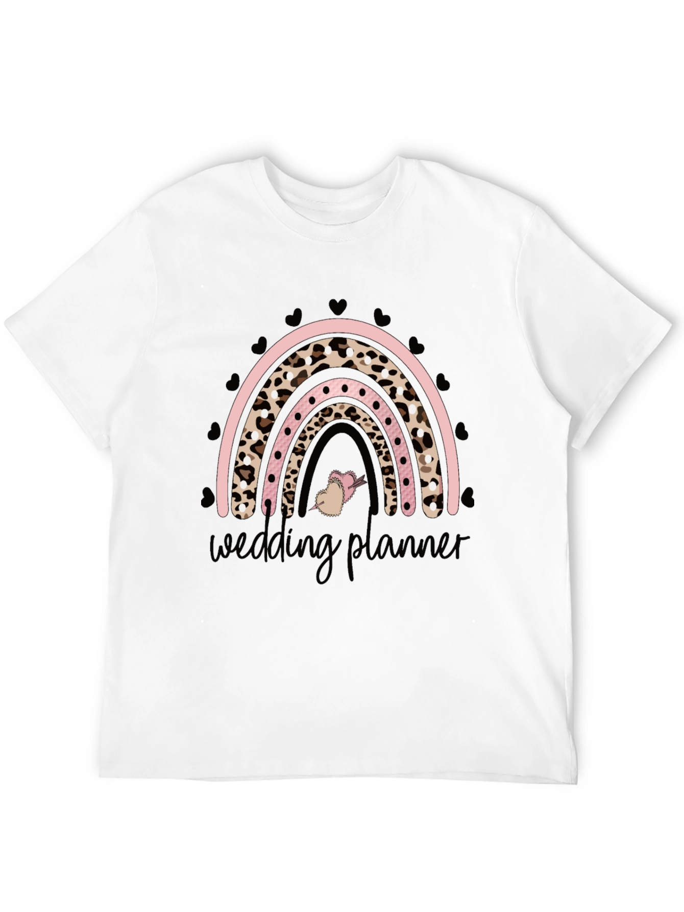 Black Wedding Planner Rainbow Graphic Tee view 12