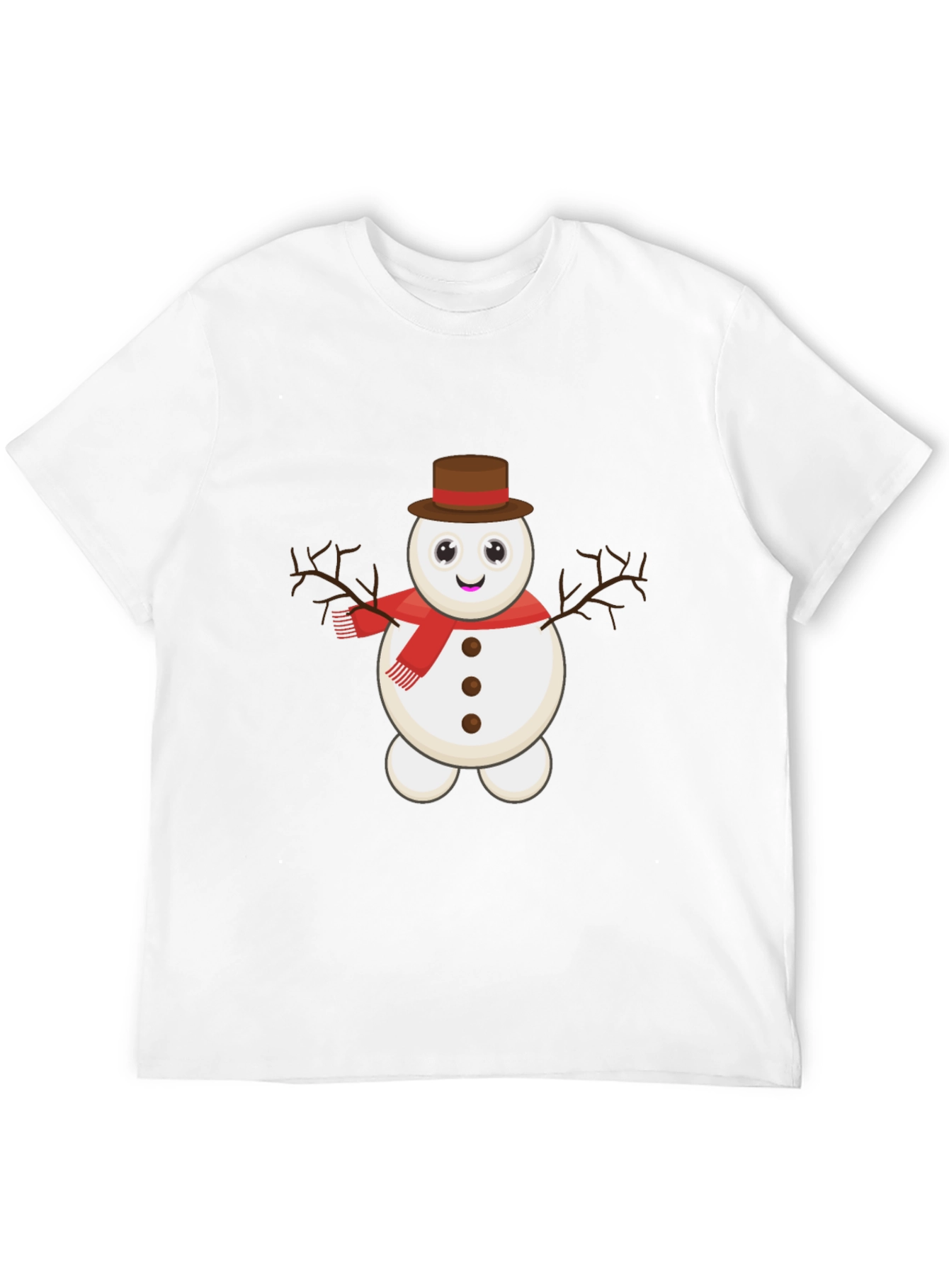 Black Cute Snowman Graphic Tee view 12
