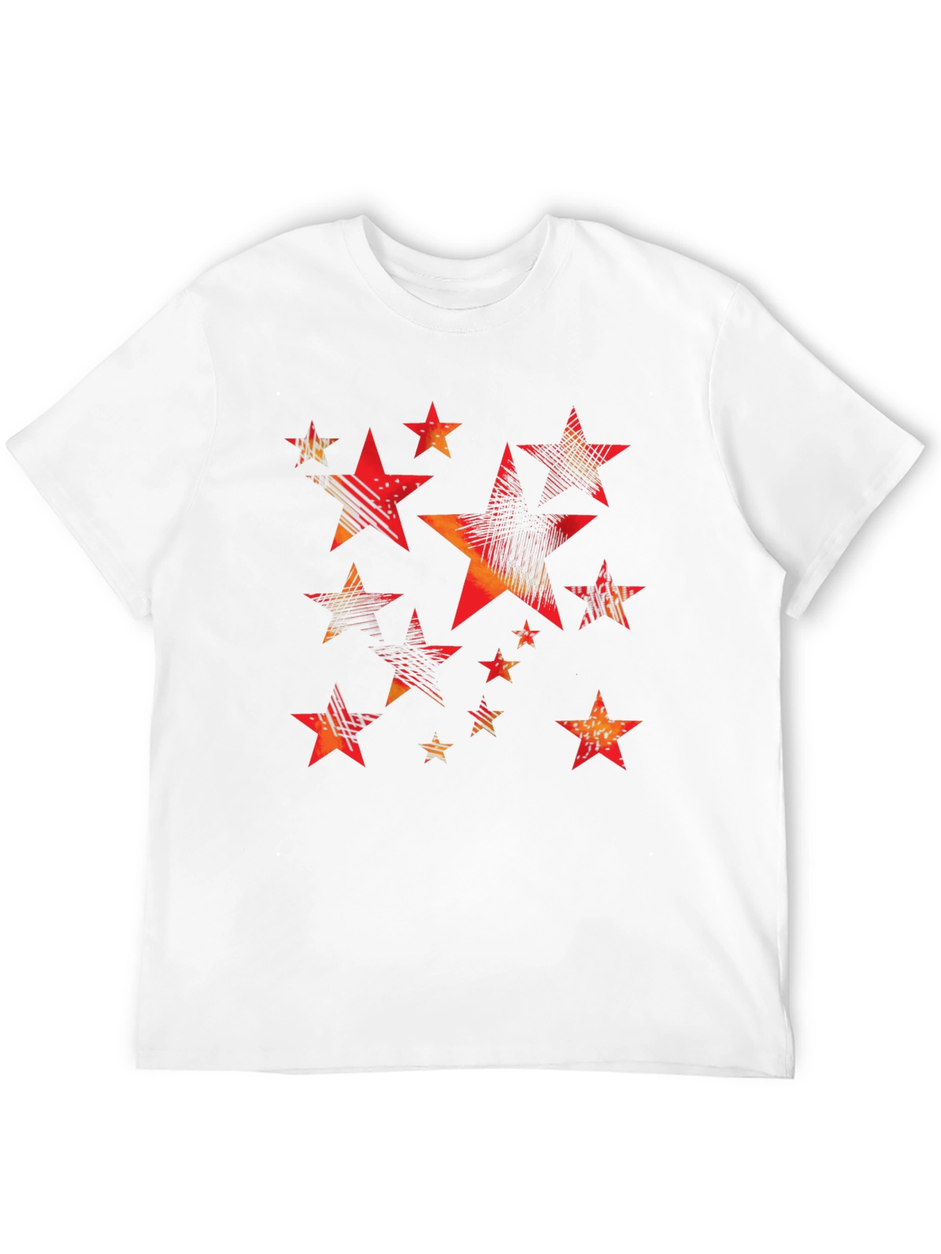 Black Stylish Star Pattern Black T-Shirt for Men view 12