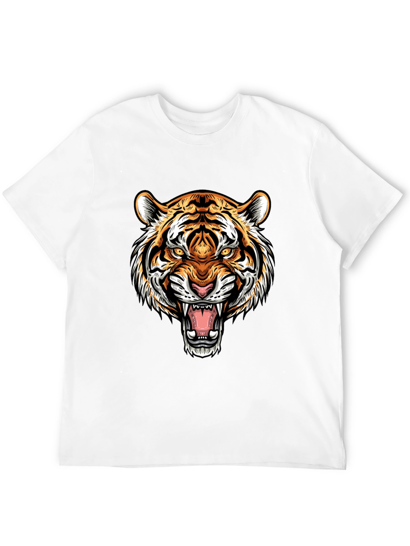 Black Roaring Tiger Graphic Tee - Black Cotton T-Shirt view 12