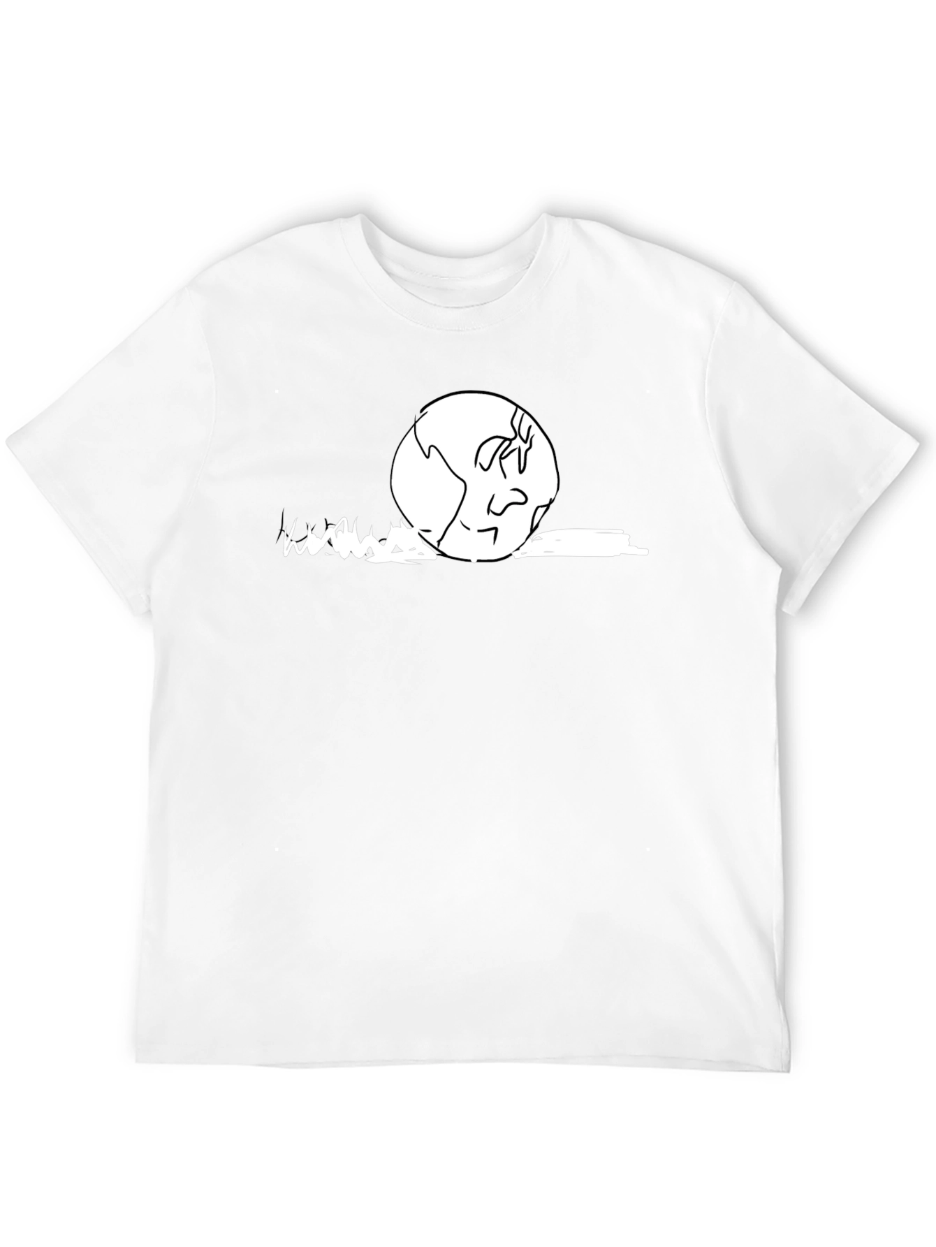 Black Earth Cartoon Graphic T-Shirt - Black Cotton Casual Wear view 12