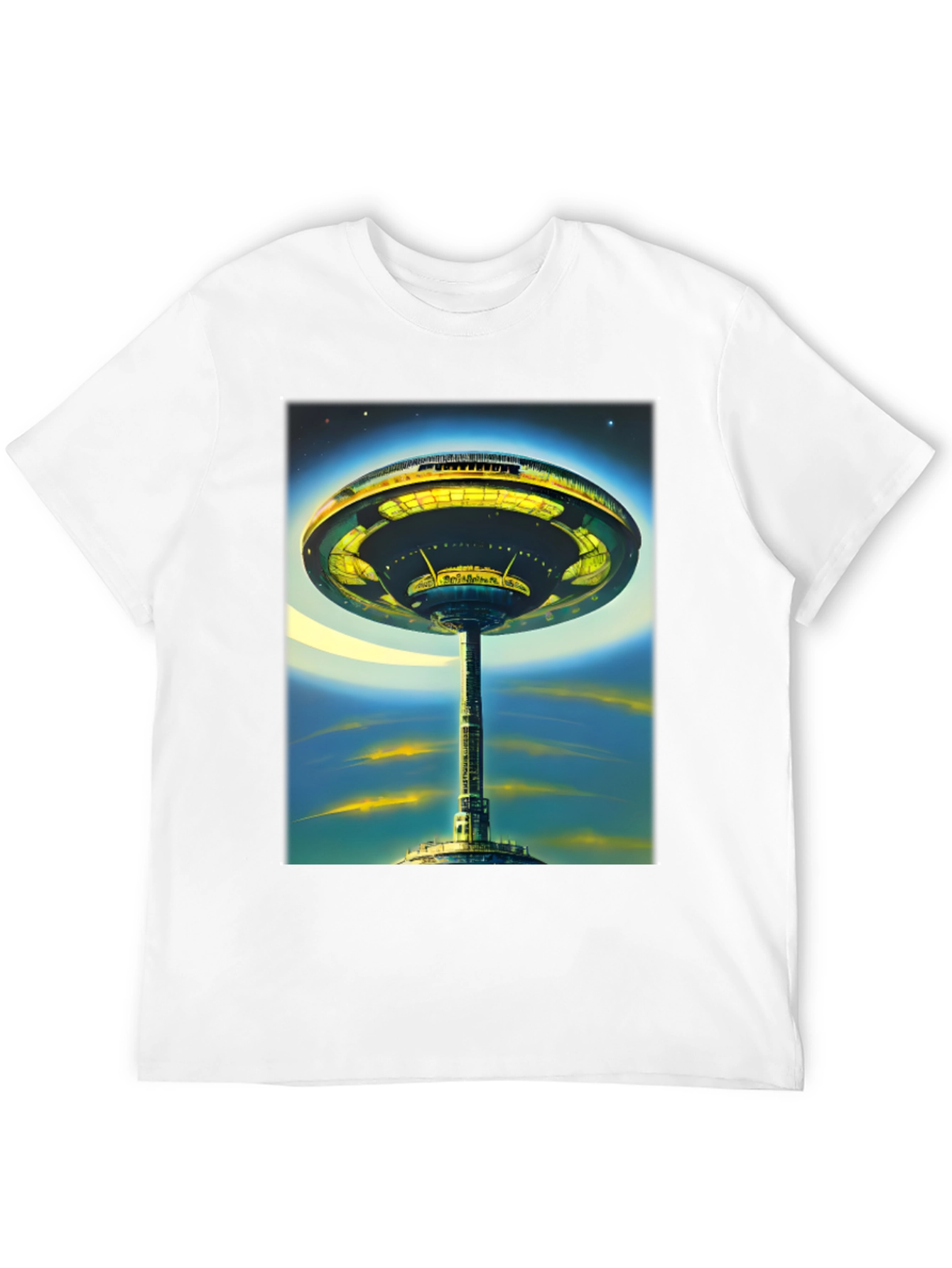Black Futuristic Cityscape Graphic Tee - Sci-Fi Style view 12