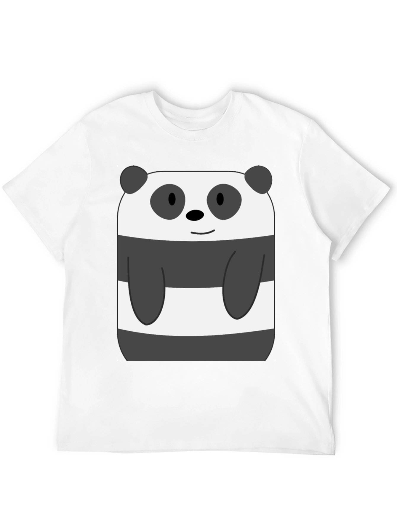 Black Cartoon Panda Bear Graphic Black T-Shirt view 12
