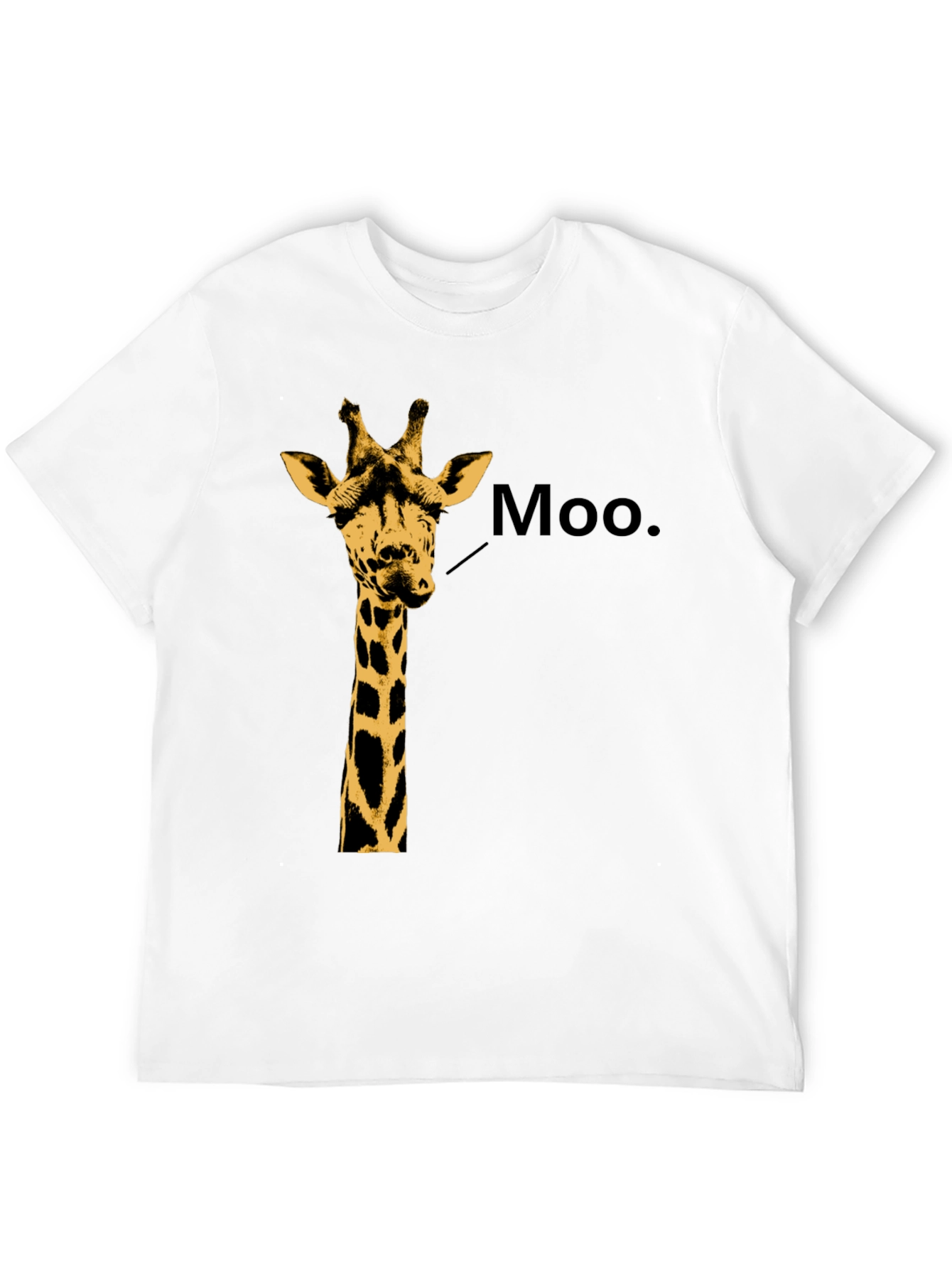 Black Giraffe Moo T-Shirt - Funny Animal Graphic Tee view 12