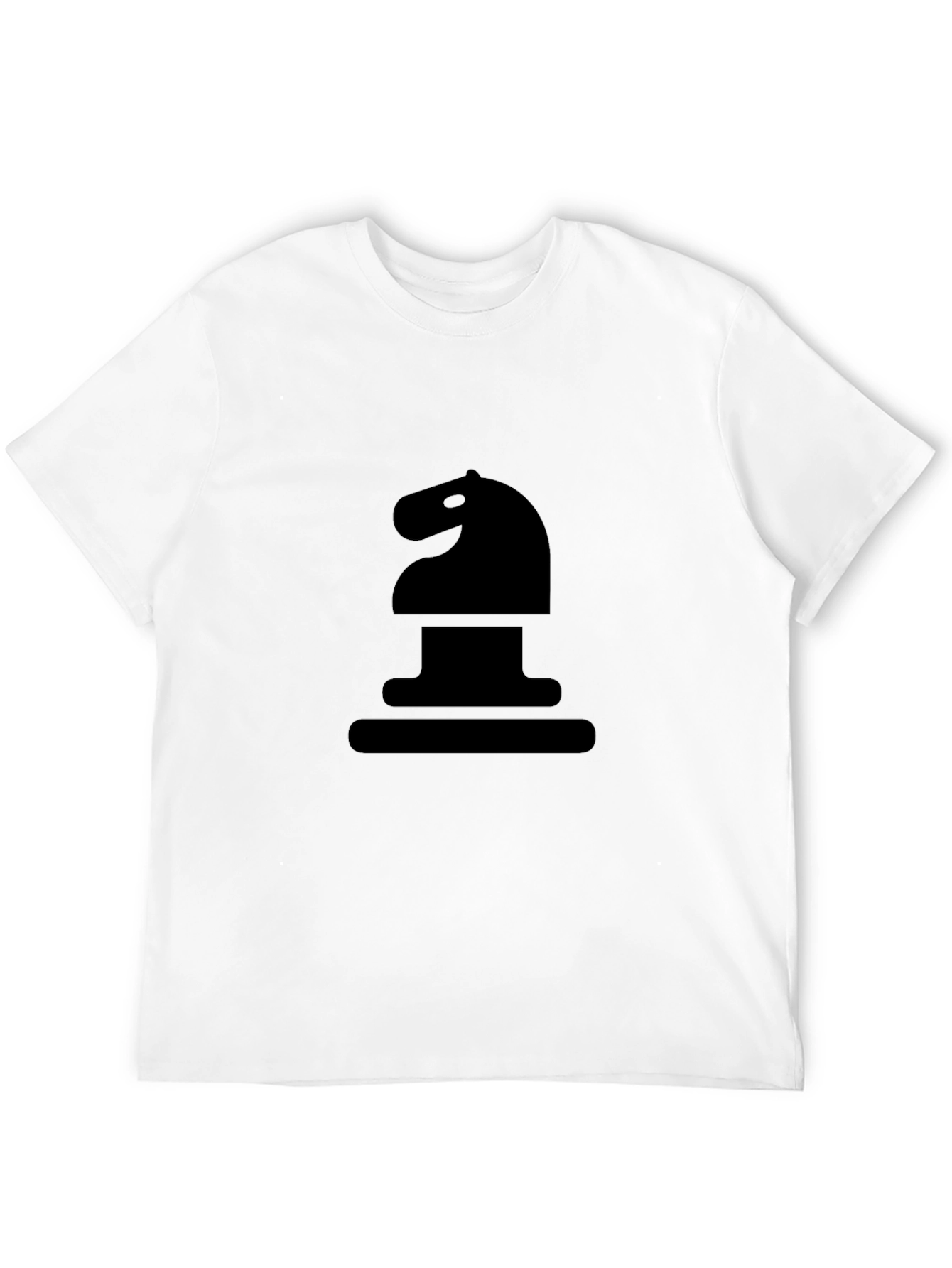 Black Chess Knight Graphic Tee - Black Cotton T-Shirt view 12
