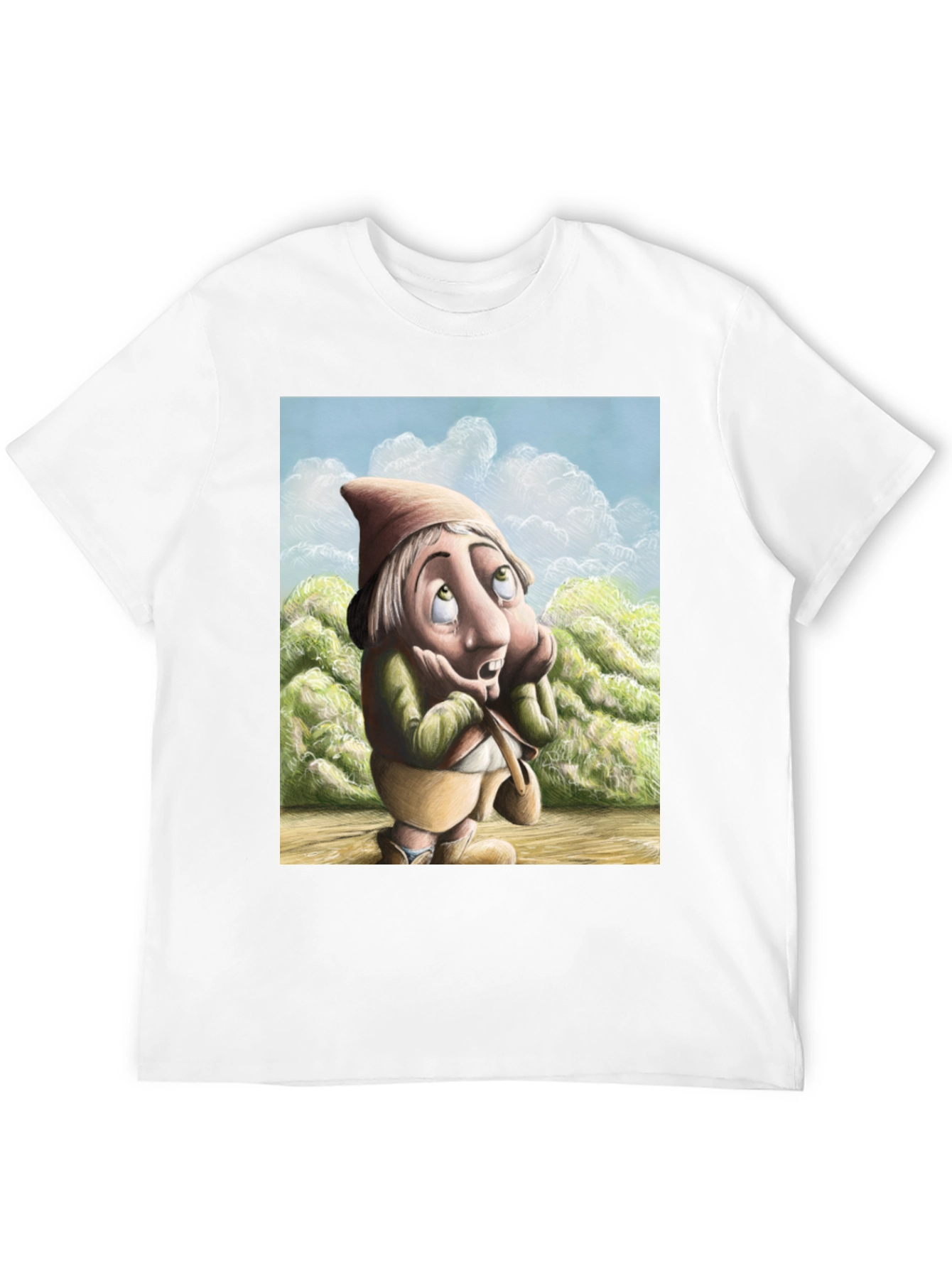 Black Whimsical Gnome T-Shirt - Unique Cartoon Design view 12
