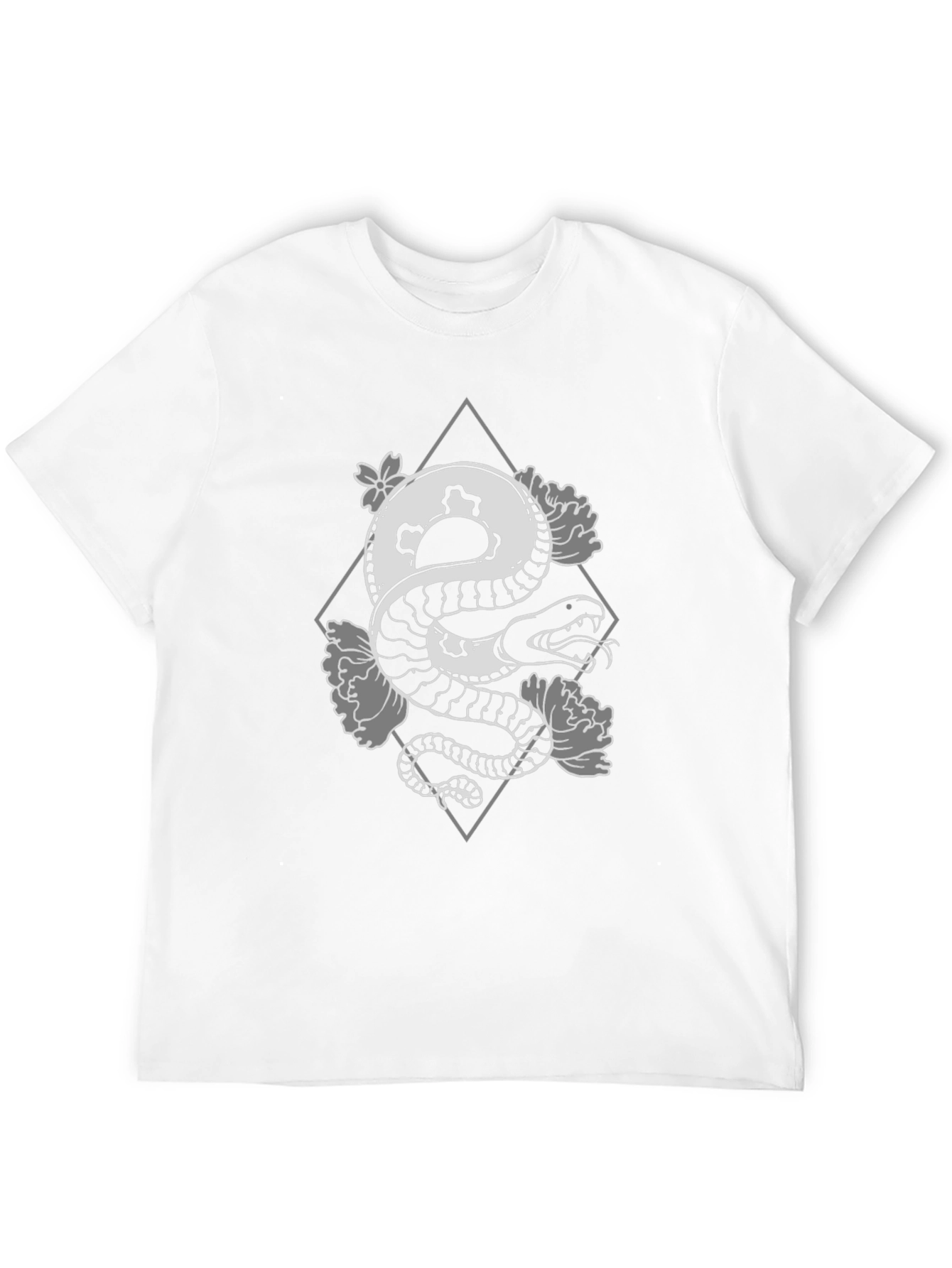 Black Snake & Floral Graphic Tee - Edgy Style view 12