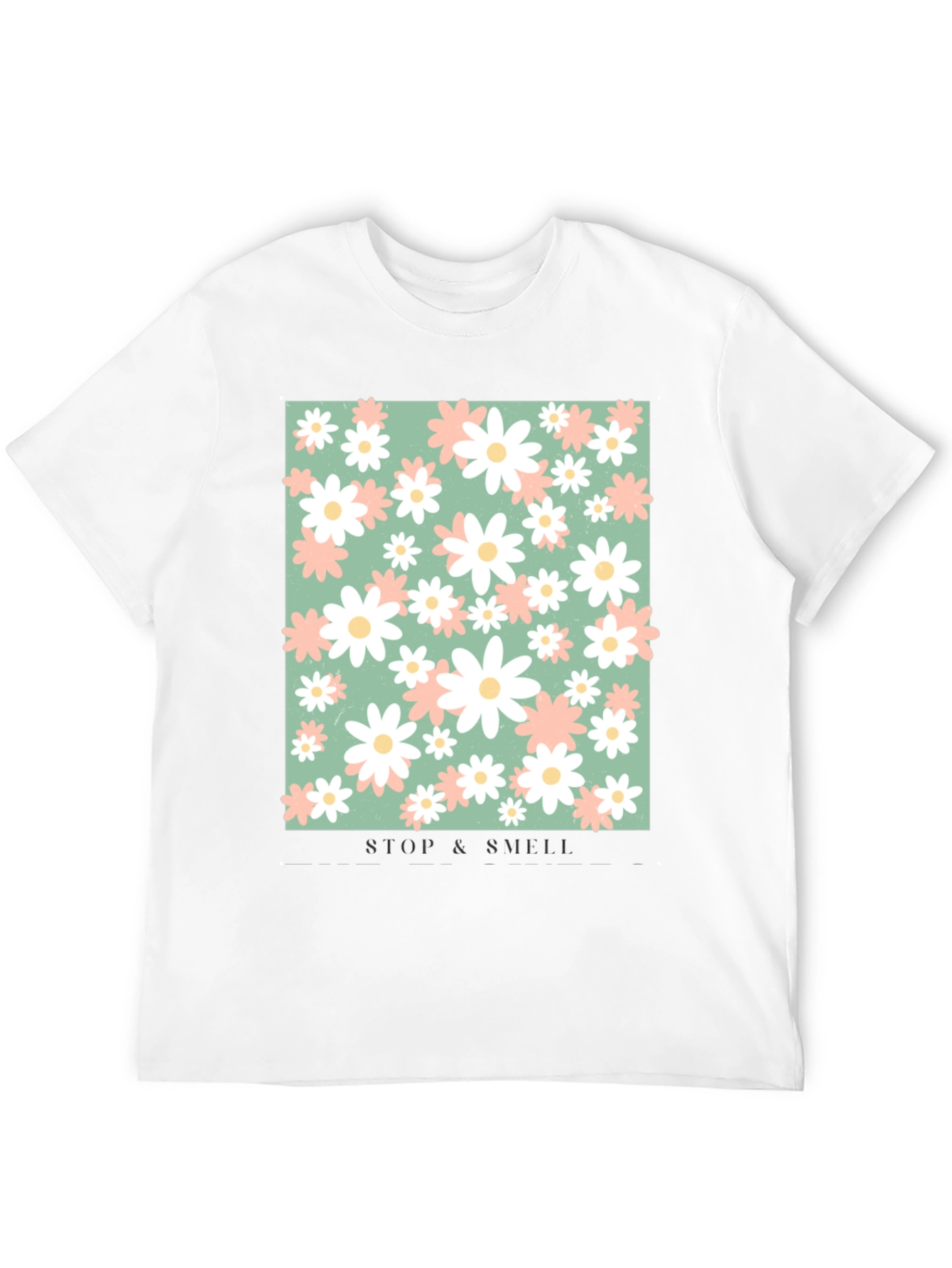 Black Floral Print T-Shirt - Stop and Smell the Flowers view 12