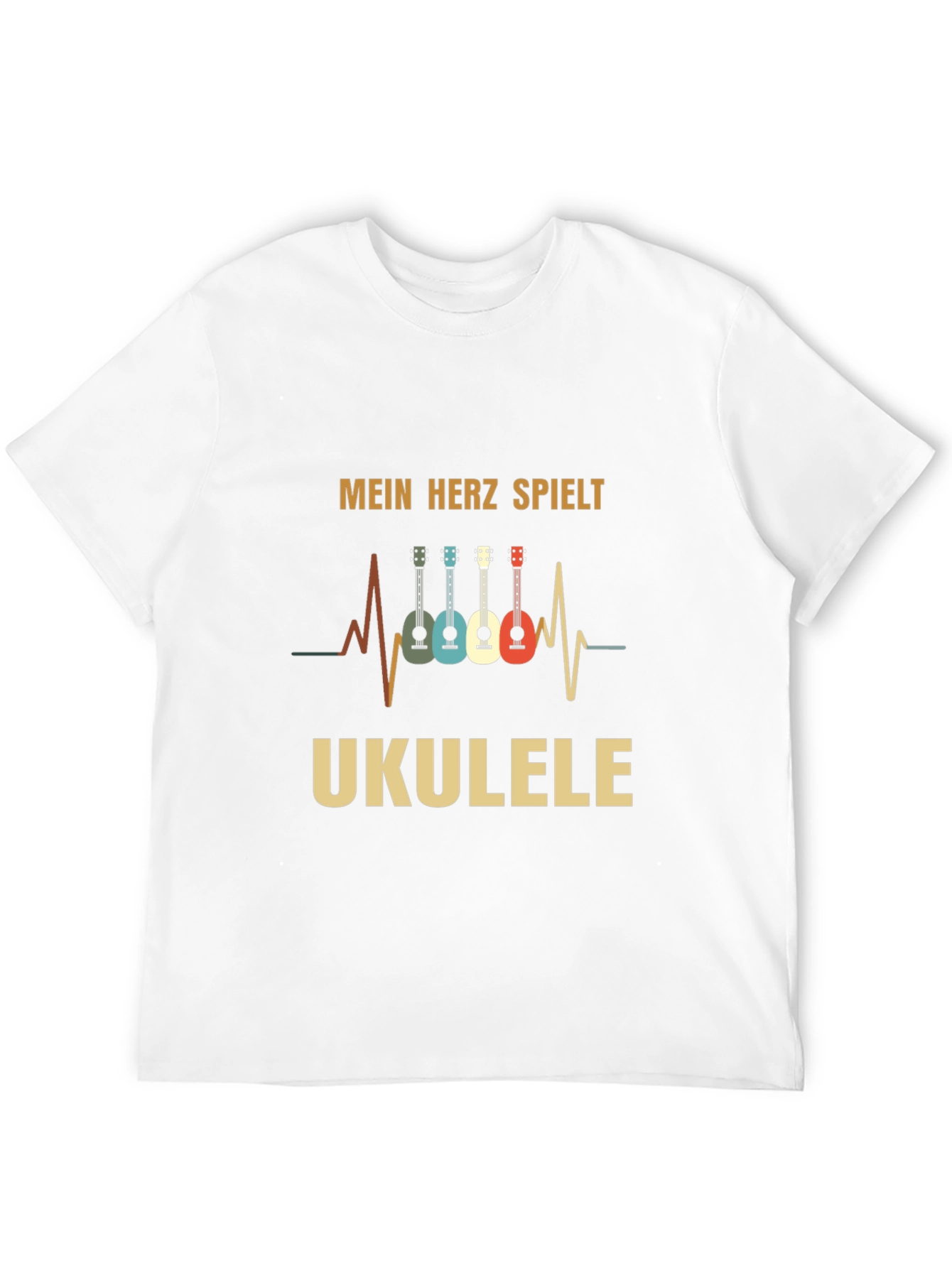 Black Mein Herz Spielt Ukulele Black T-Shirt view 12