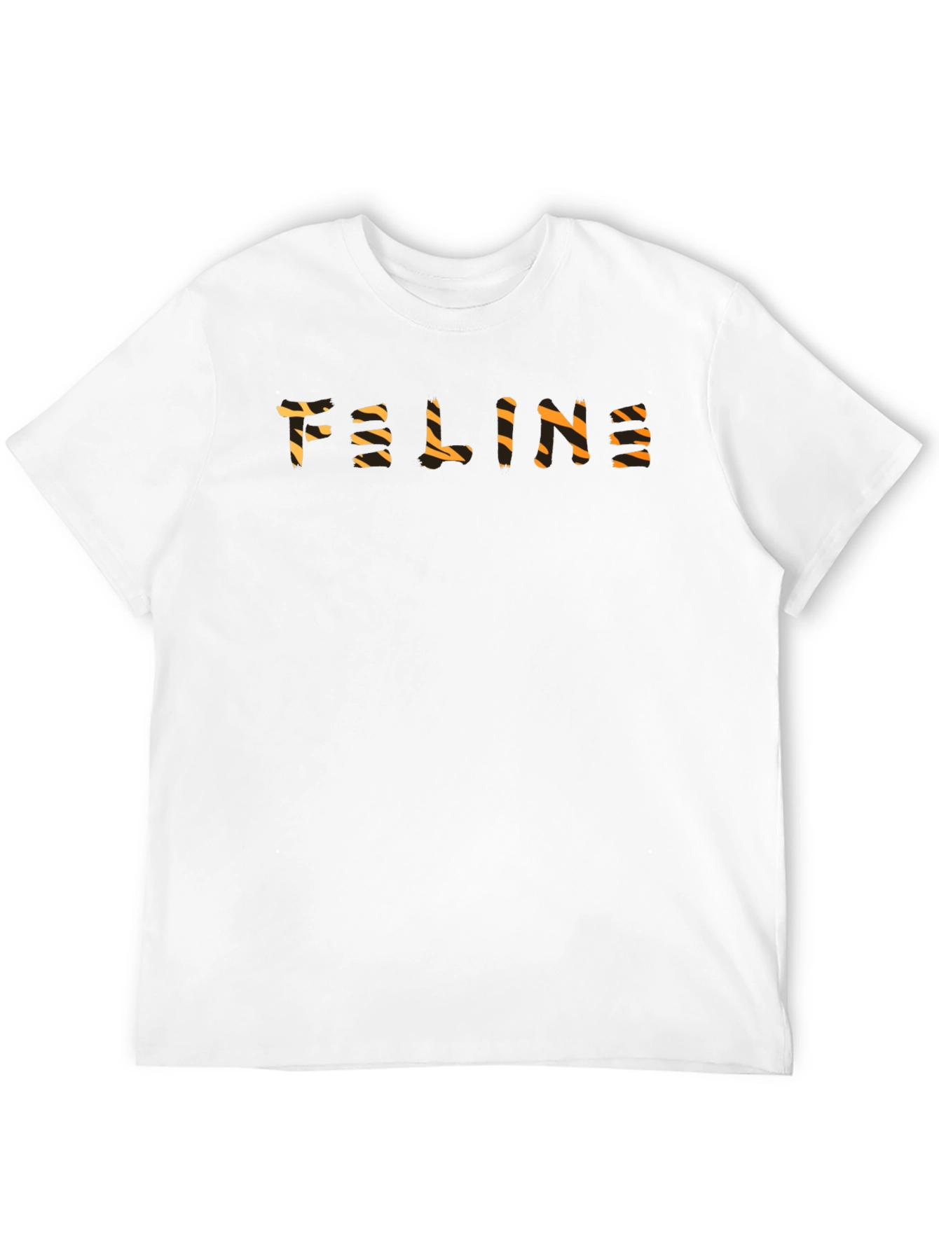 Black Stylish Black Tee - 'Feline' Tiger Stripe Print view 12