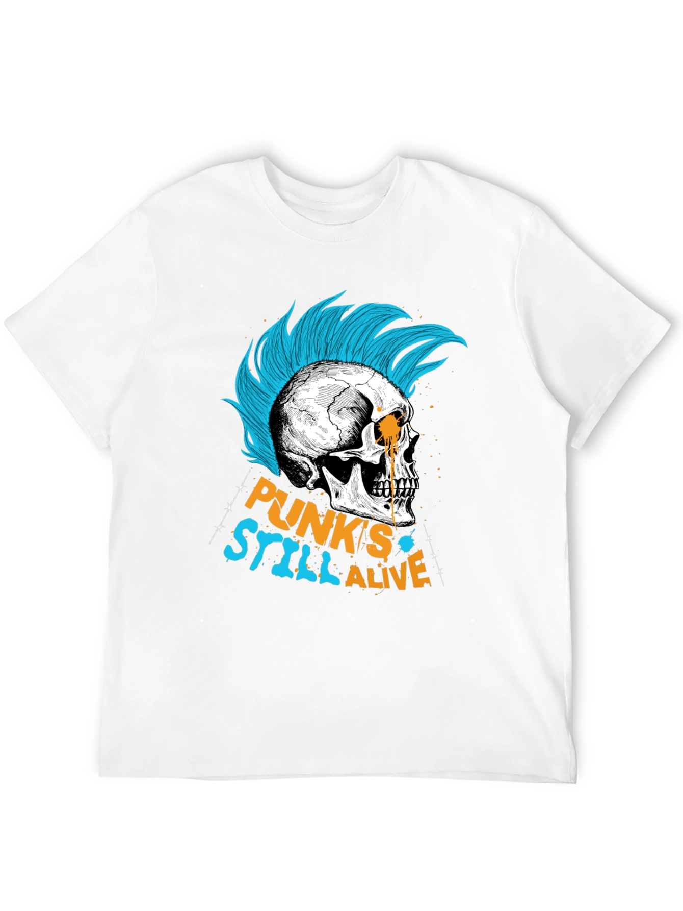Black Punk's Still Alive Graphic Tee - Skull Design view 12
