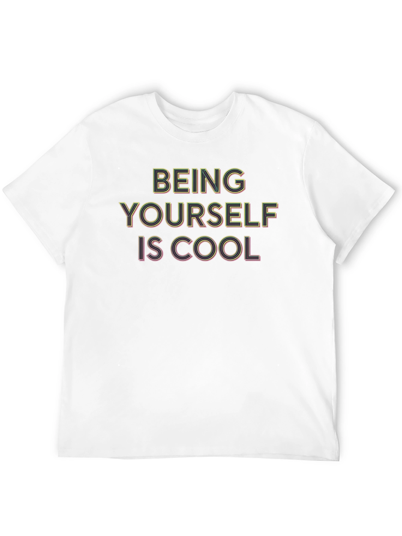Black Being Yourself Is Cool Graphic Tee view 12