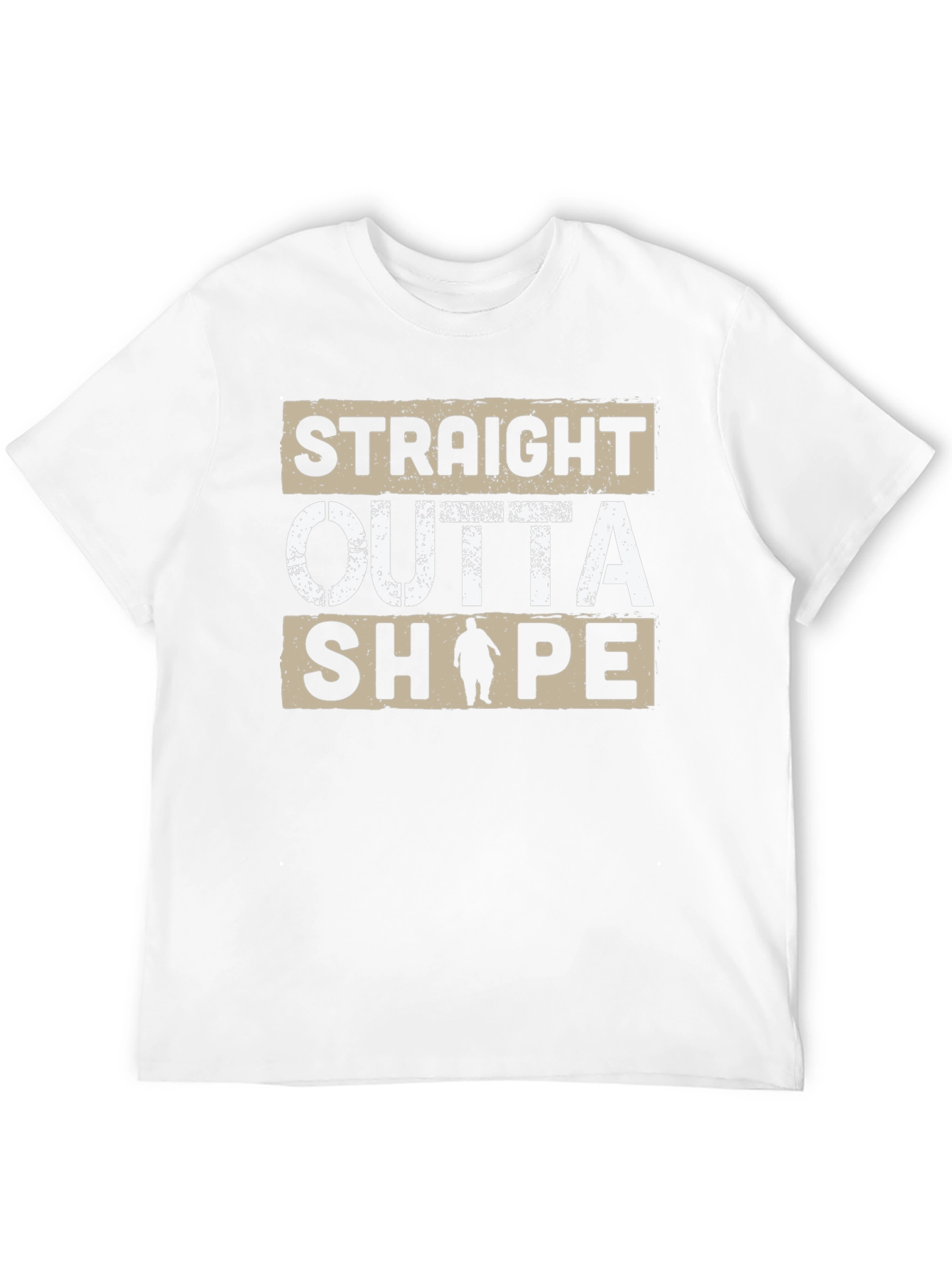 Black Straight Outta Shape T-Shirt - Funny Graphic Tee view 12