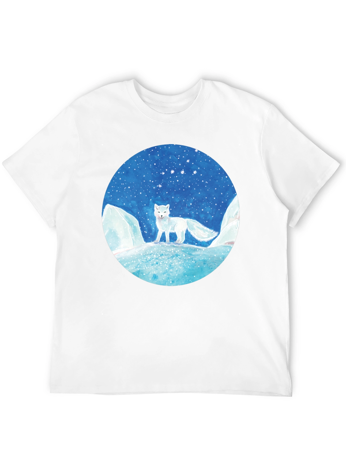 Black Arctic Fox Graphic Tee - Unisex Black T-Shirt view 12