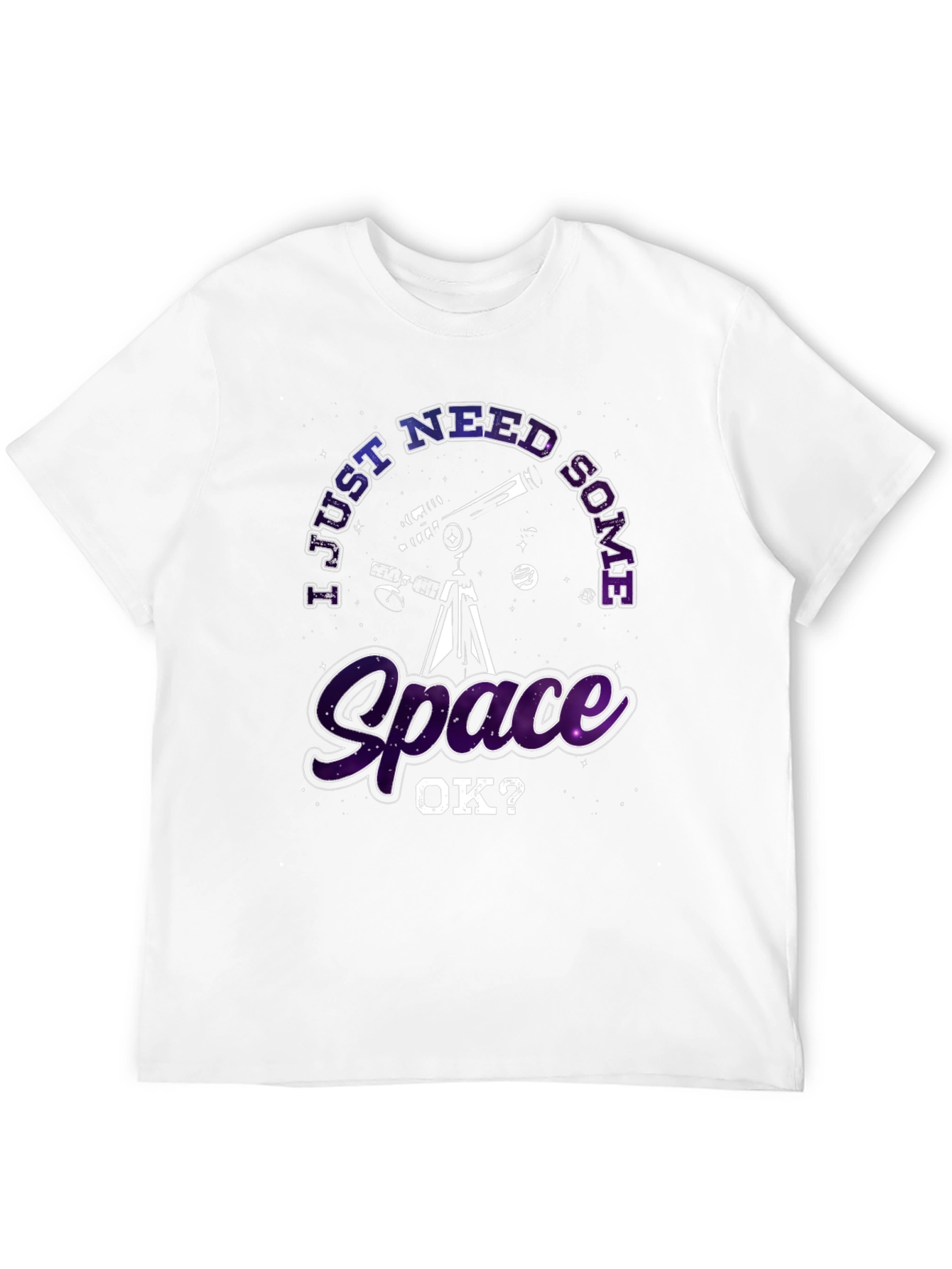 Black I Just Need Some Space Black T-Shirt view 12