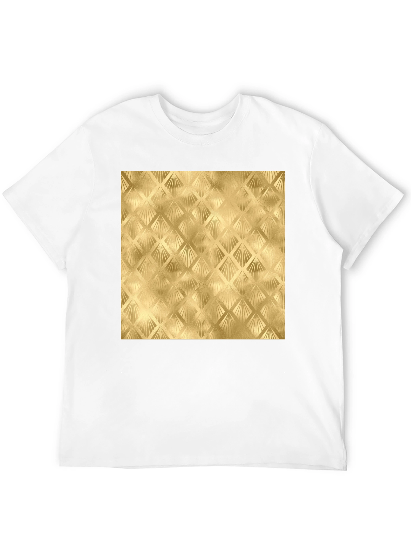 Black Golden Art Deco Pattern Black T-Shirt view 12