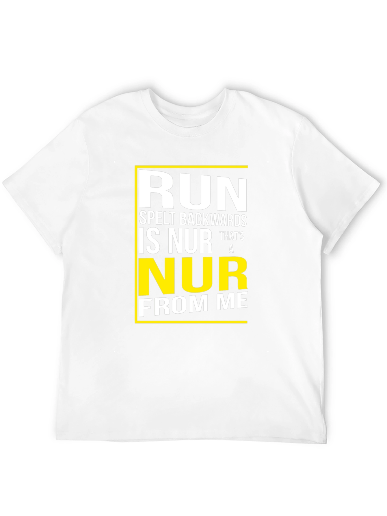 Black Run Spelt Backwards Graphic T-Shirt - Funny Run Away From Me Tee view 12