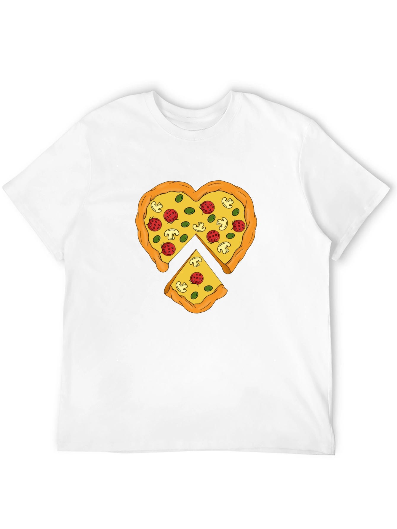 Black Pizza Heart Graphic Tee - Funny Food Lover T-Shirt view 12