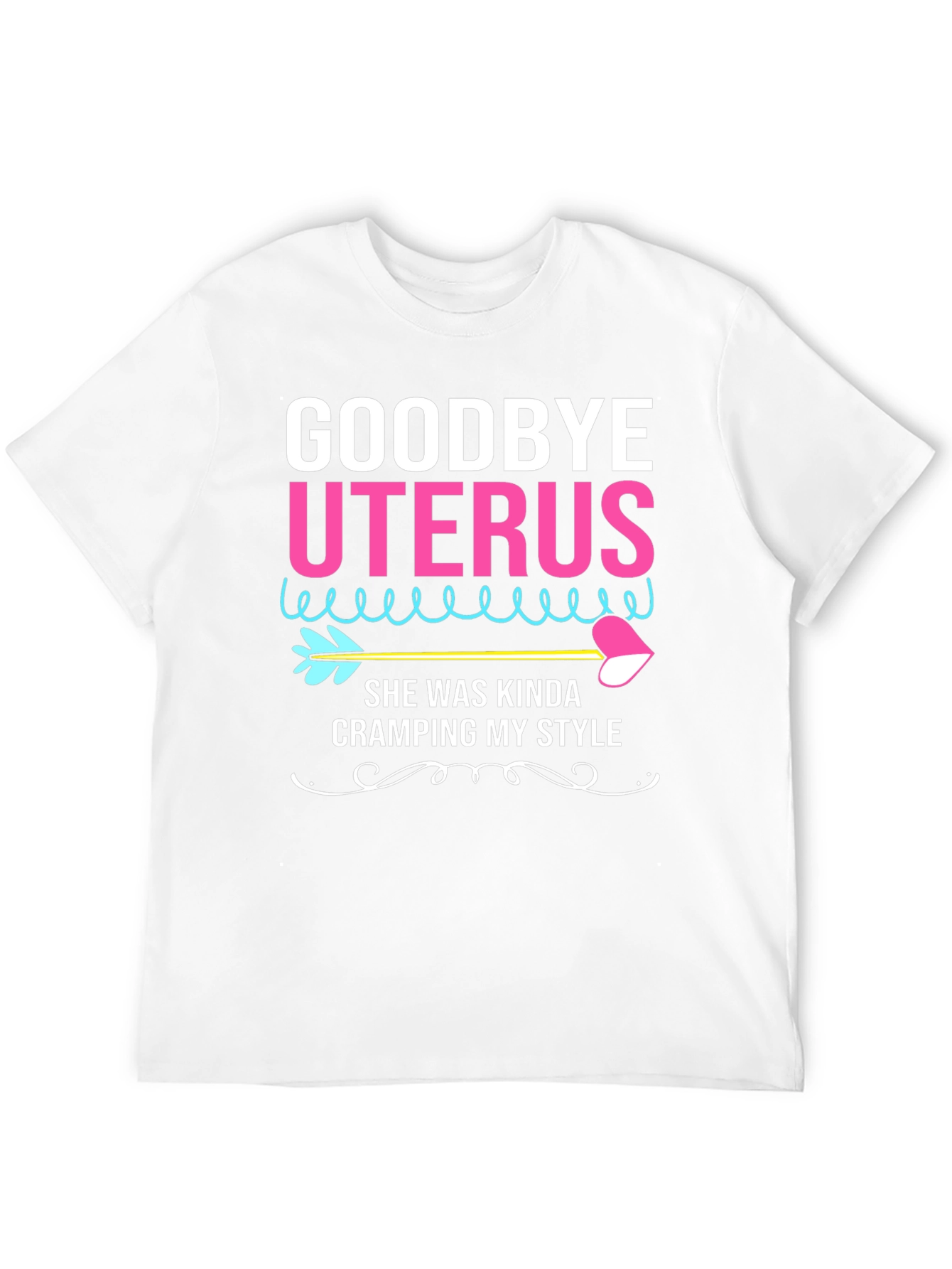 Black Goodbye Uterus Humor Graphic Tee view 12