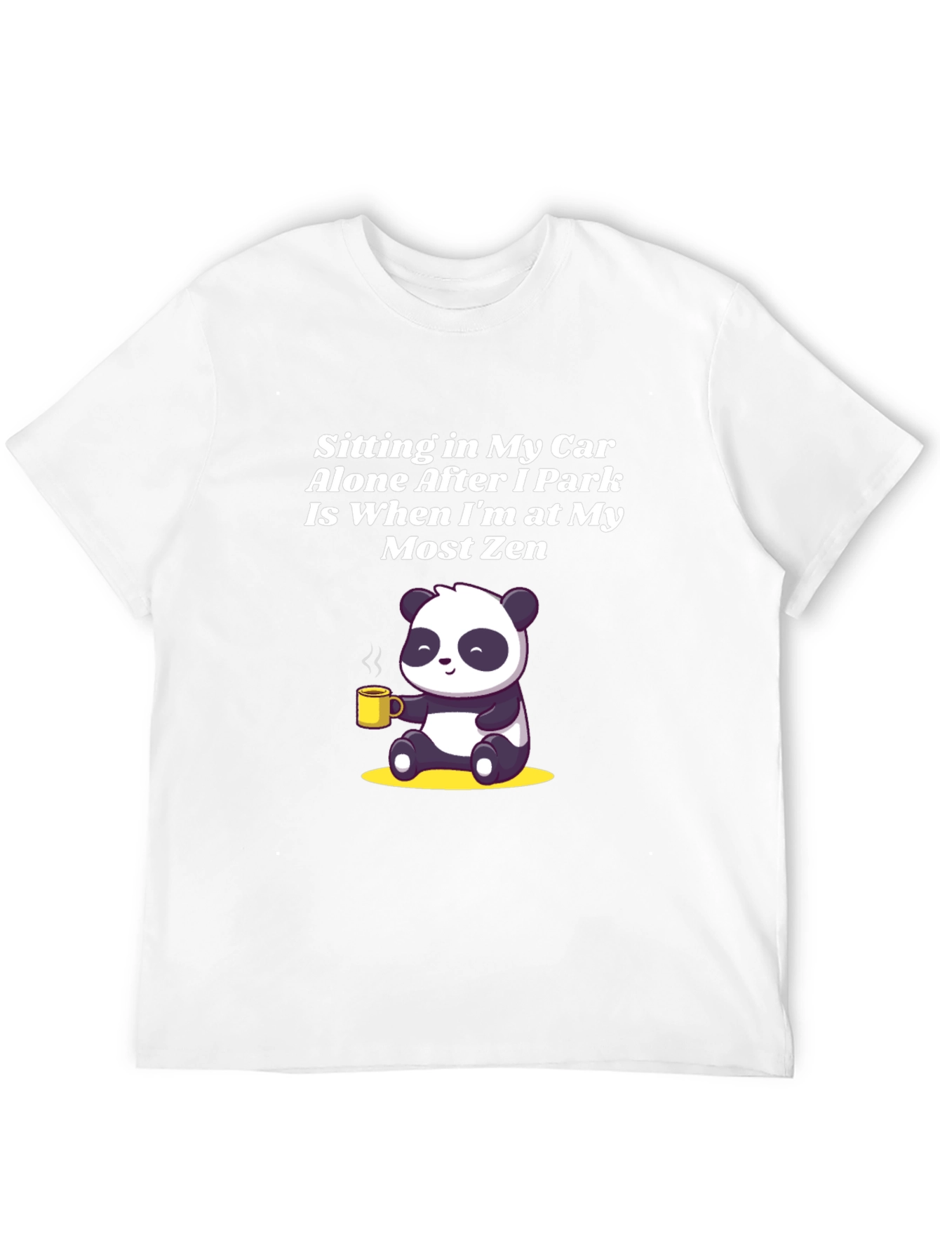 Black Zen Panda T-Shirt - Sitting in My Car view 12