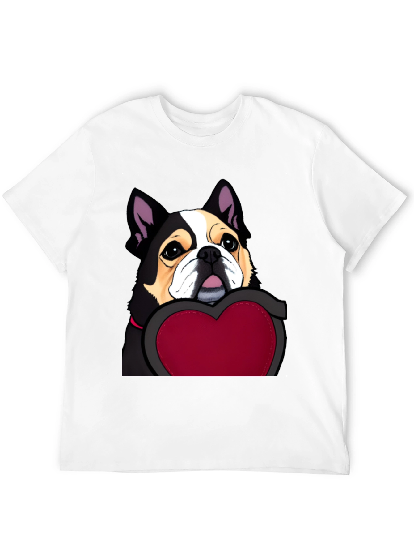 Black Dog with Heart Graphic Tee view 12