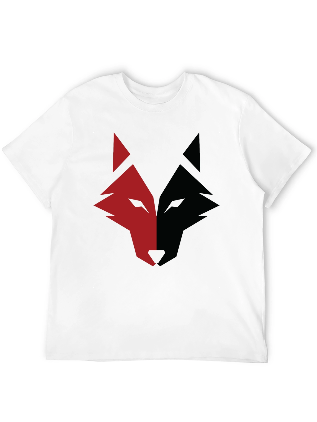 Black Red and Black Wolf Graphic Print T-Shirt view 12