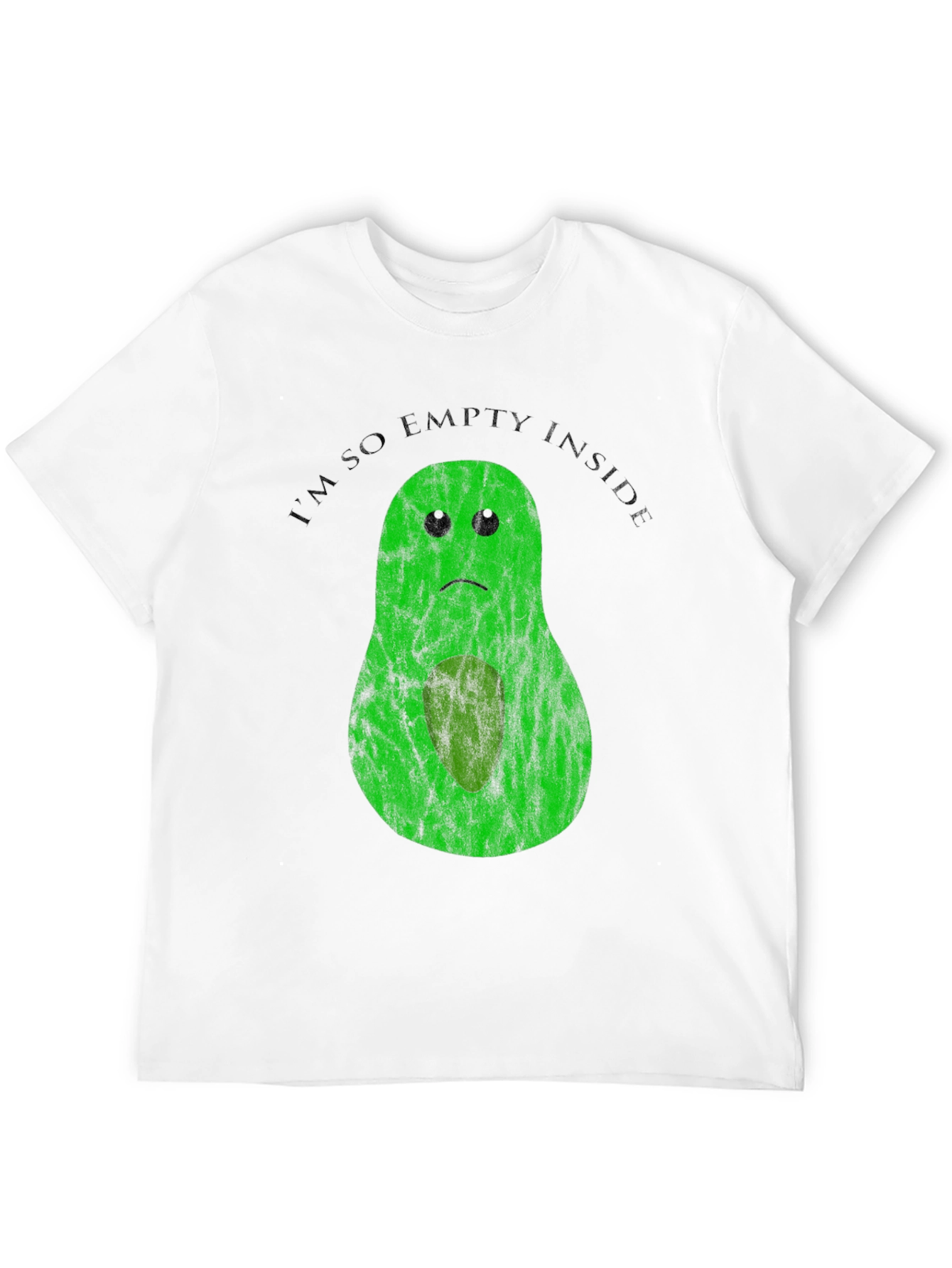 Black Sad Avocado T-Shirt - Empty Inside Graphic Tee view 12