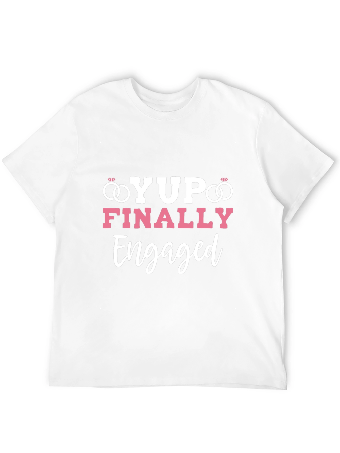 Black Yup! Finally Engaged T-Shirt view 12