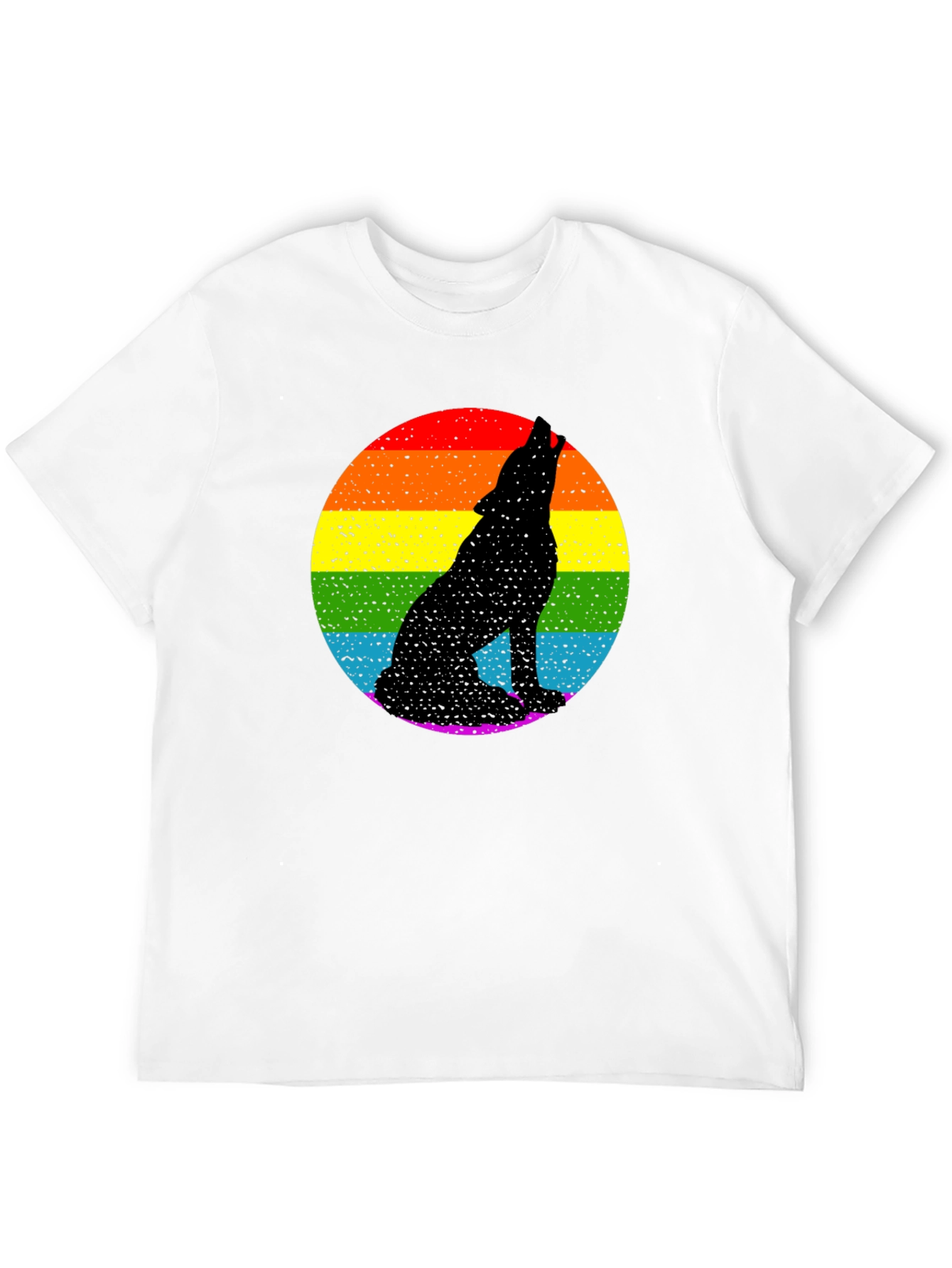 Black Rainbow Wolf Graphic Tee - Black Pride T-Shirt view 12
