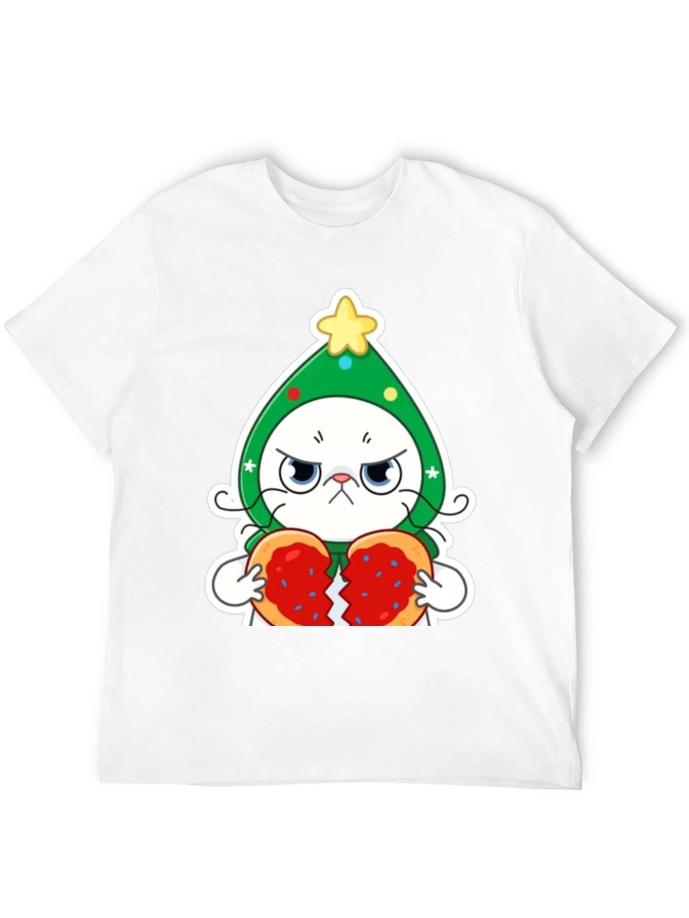 Black Grumpy Christmas Cat Unisex T-Shirt view 12