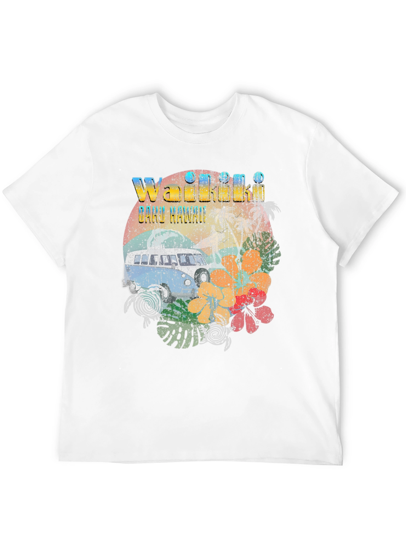 Black Vintage Waikiki Oahu Hawaii Graphic Tee view 12