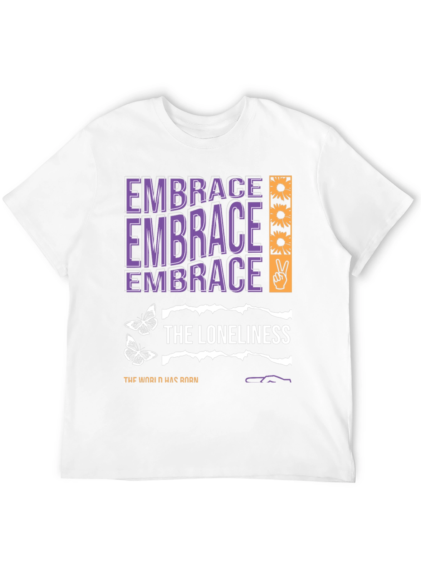 Black Embrace Loneliness Graphic Tee view 12