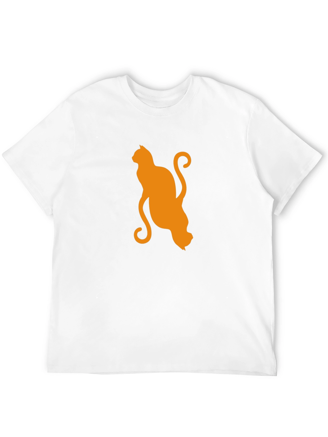 Black Orange Cat Silhouette Black T-Shirt view 12