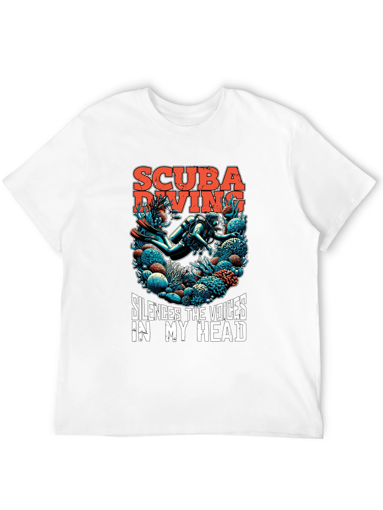 Black Scuba Diving T-Shirt - Silences the Voices Graphic Tee view 12