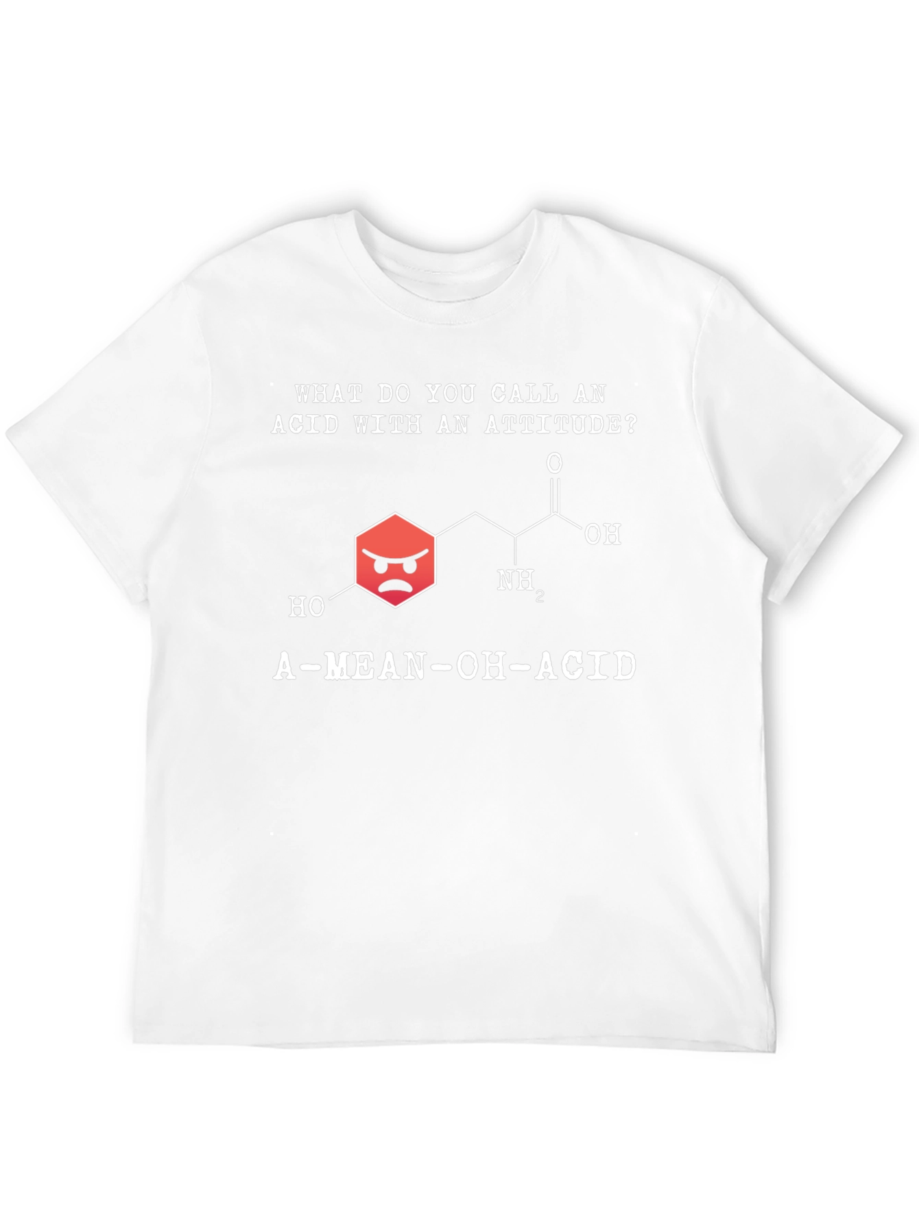 Black Funny Chemistry T-Shirt - A Mean-OH-Acid Pun Shirt view 12