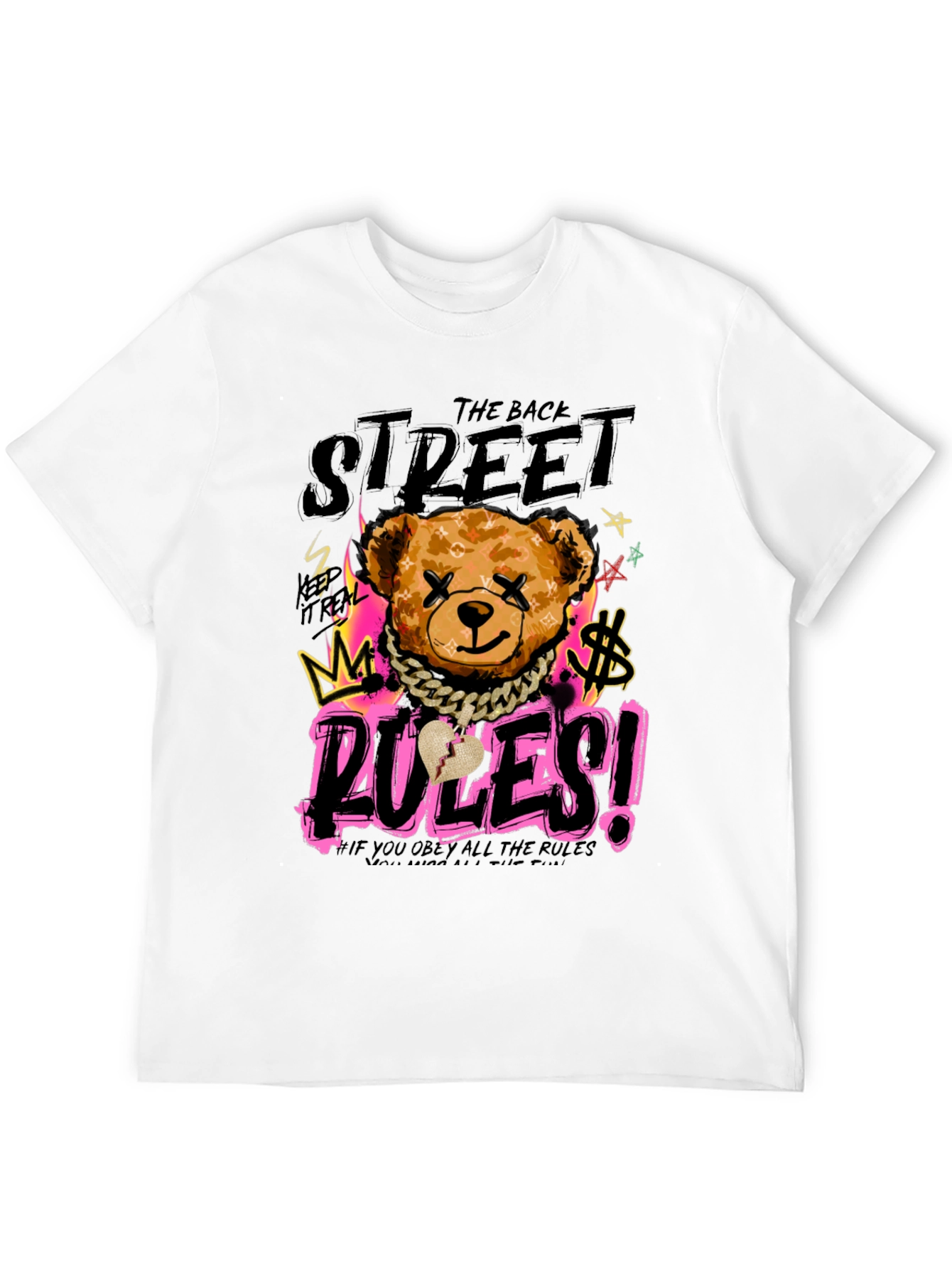 Black Street Rules Graphic Print Crew Neck T-Shirt view 12