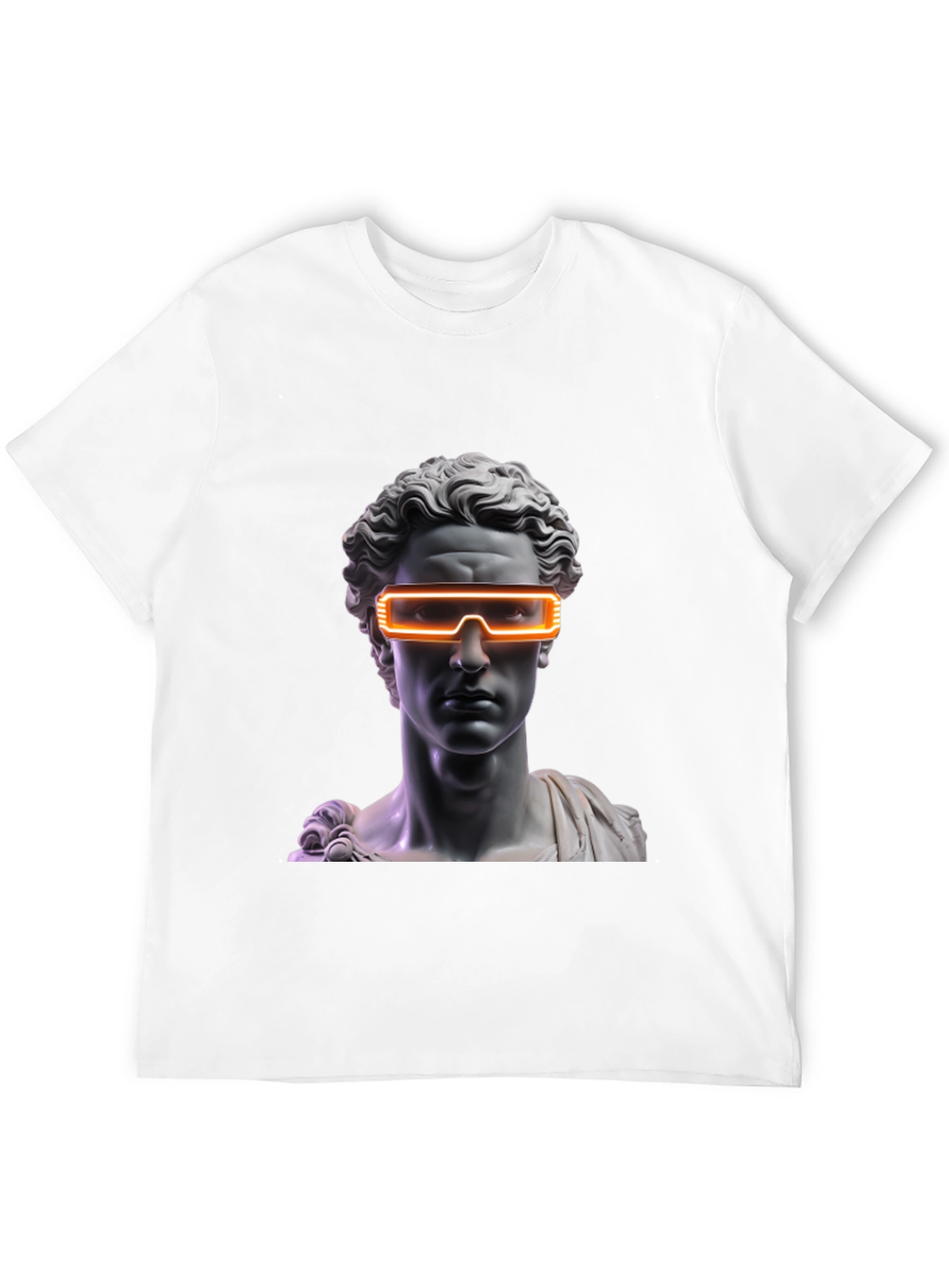 Black Neon Statue Graphic Tee - Modern Art T-Shirt view 12