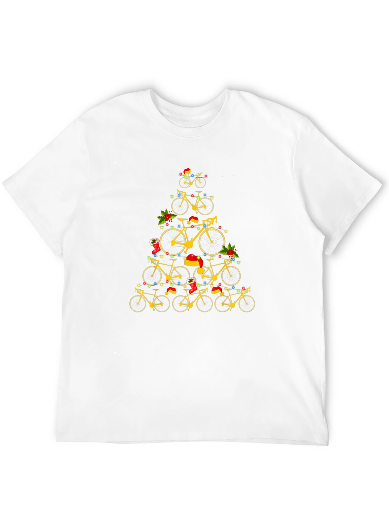 Black Bicycle Christmas Tree Graphic Tee view 12