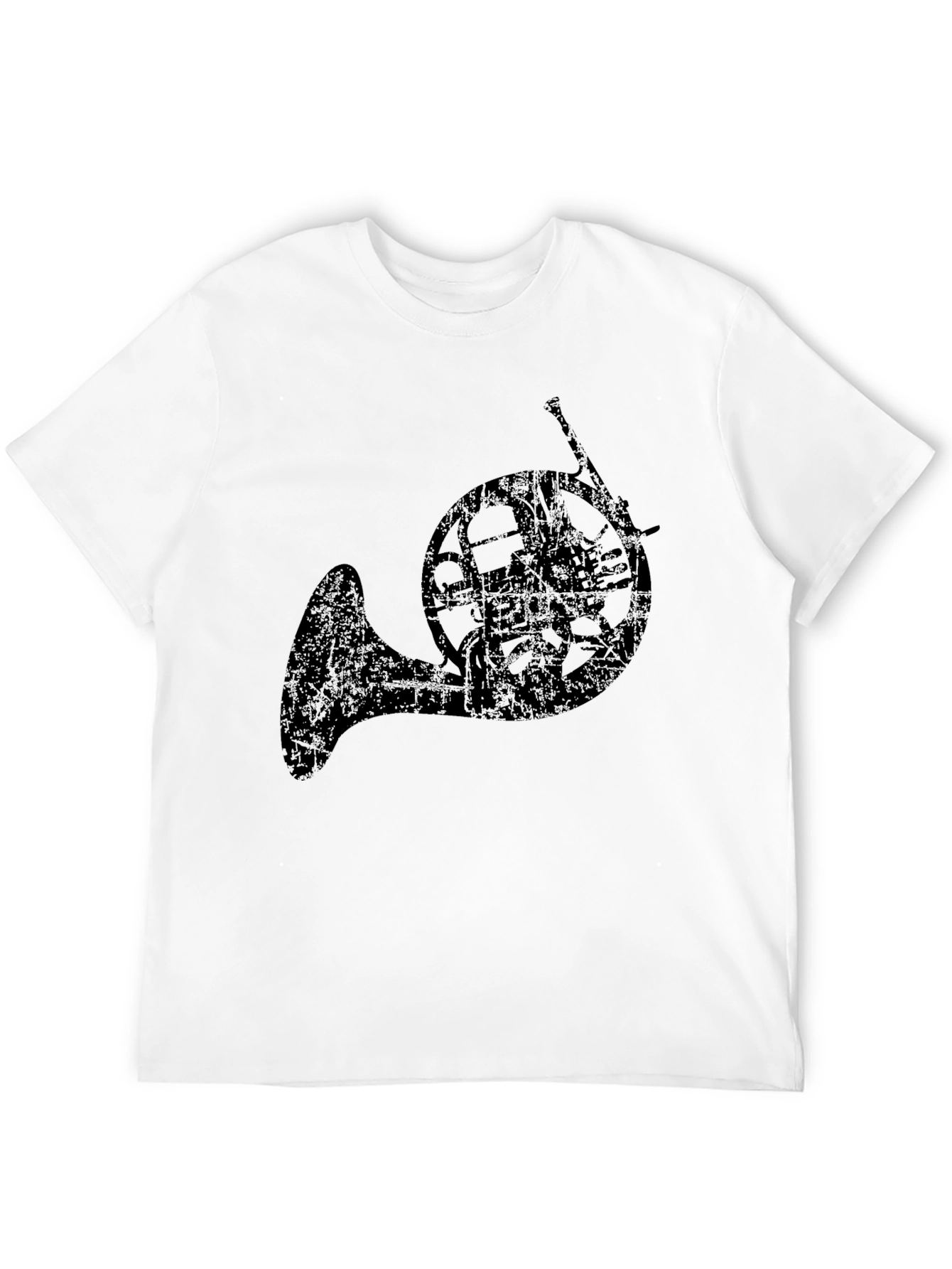 Black French Horn Graphic Tee - Musician's Black T-Shirt view 12