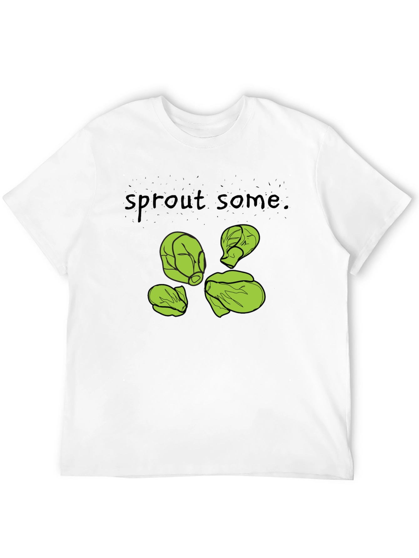 Black Sprout Some T-Shirt -  Black, Cotton, Humorous Design view 12