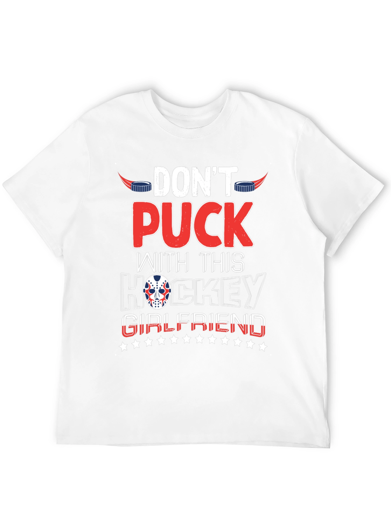 Black Don't Puck With Hockey Girlfriend Black T-Shirt view 12