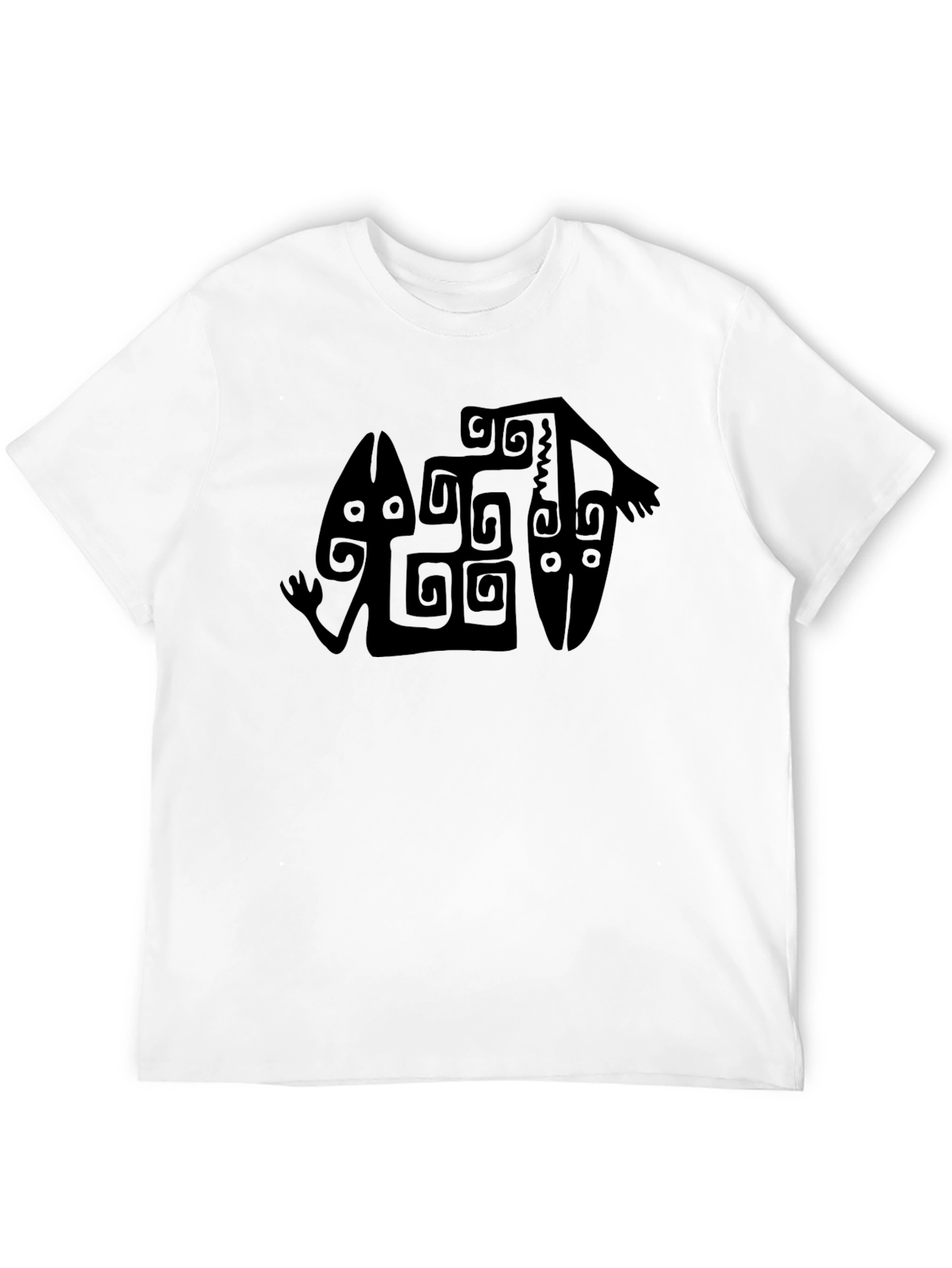 Black Tribal Art Graphic T-Shirt - Black view 12