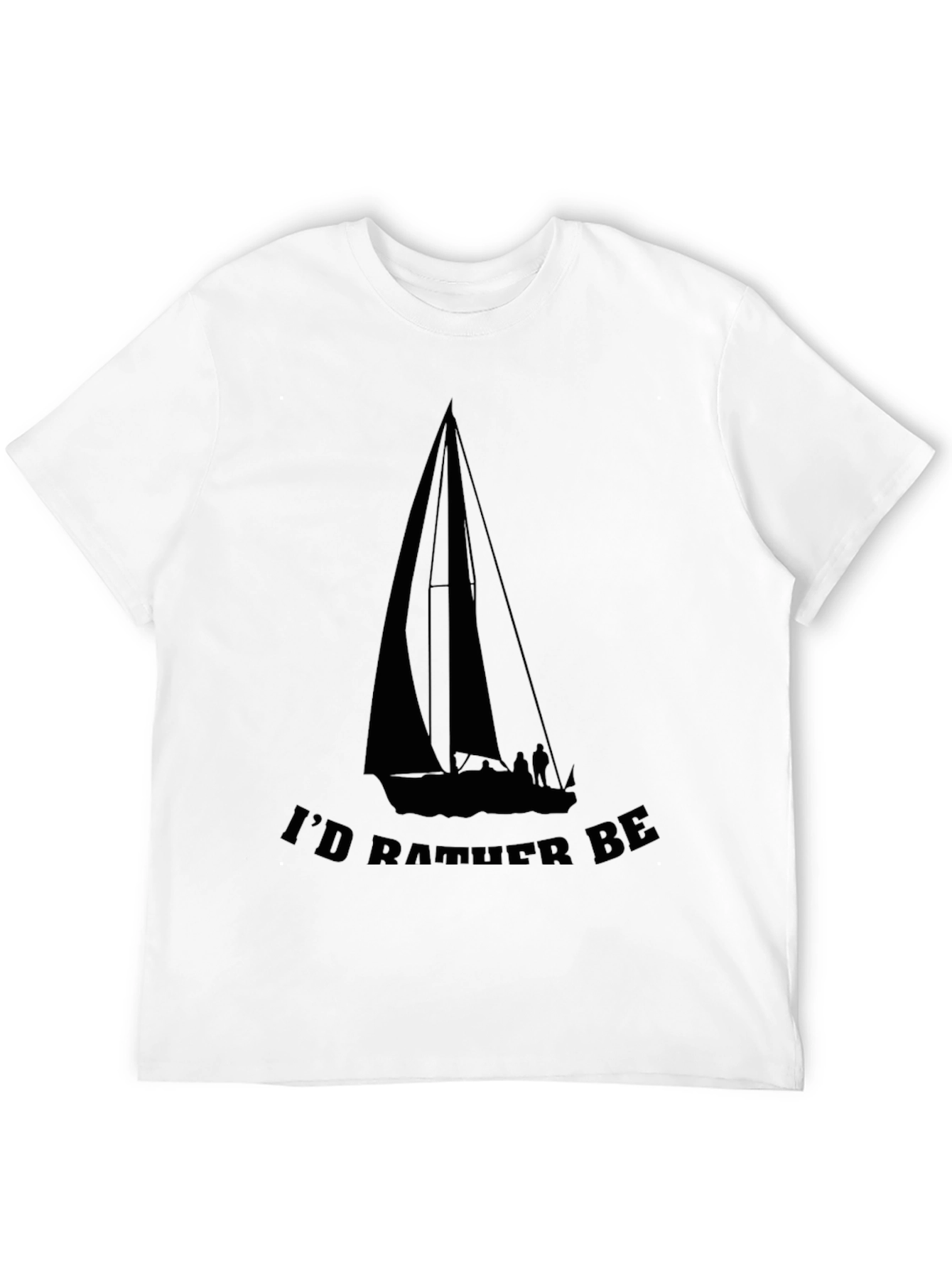 Black Sailboat T-Shirt - I'd Rather Be Sailing view 12
