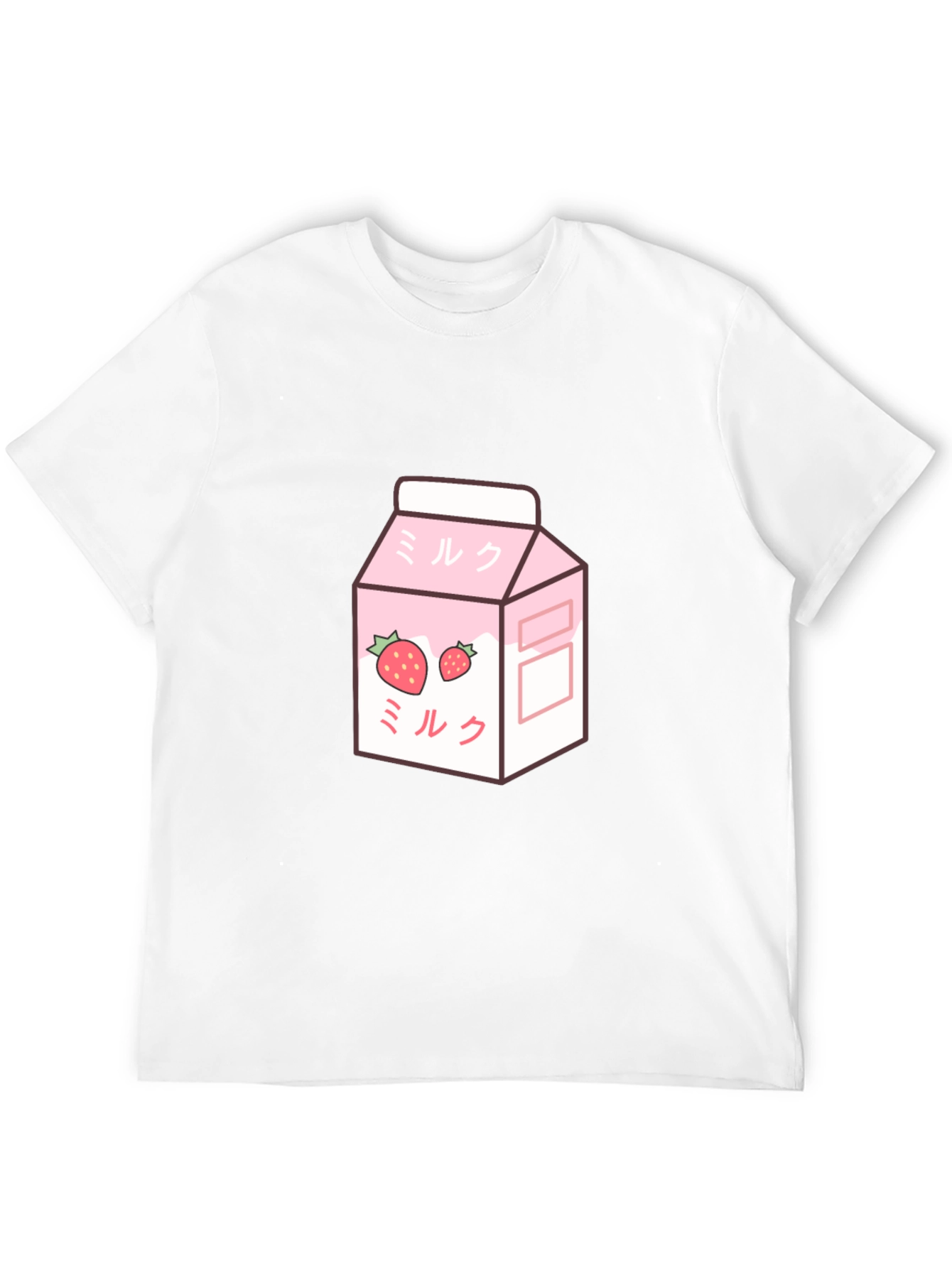 Black Strawberry Milk Cartoon Graphic T-Shirt view 12