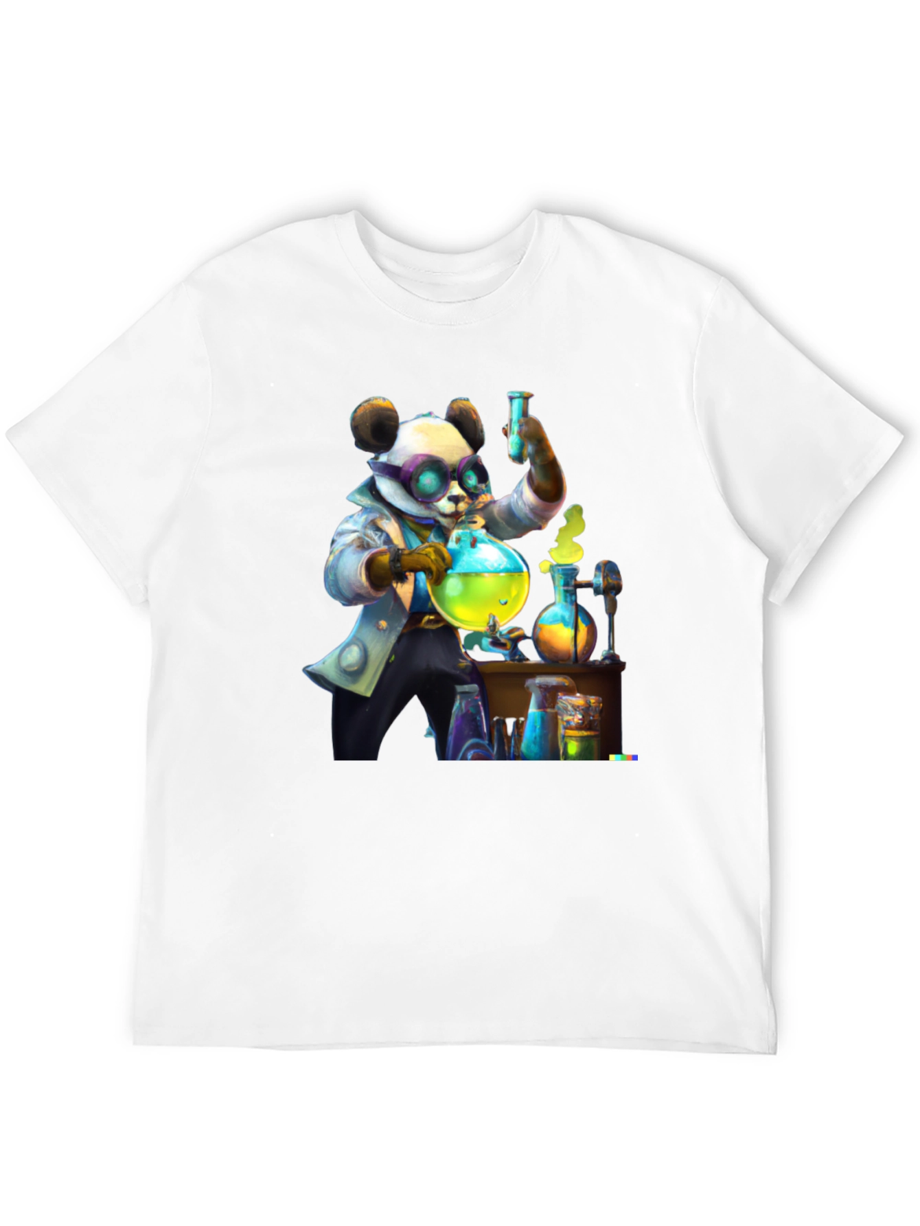Black Mad Scientist Panda T-Shirt view 12