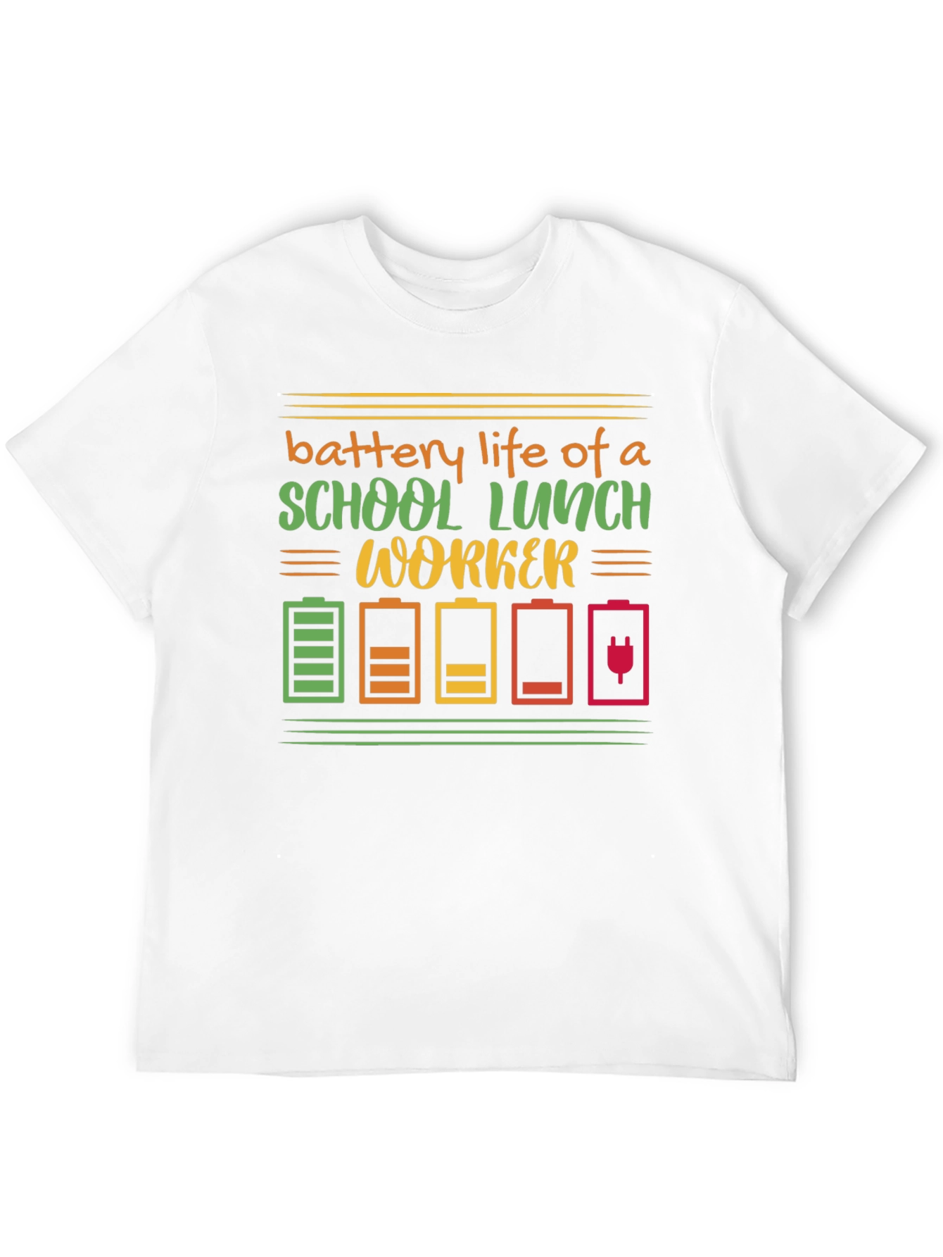 Black School Lunch Worker Battery Life Graphic Tee view 12