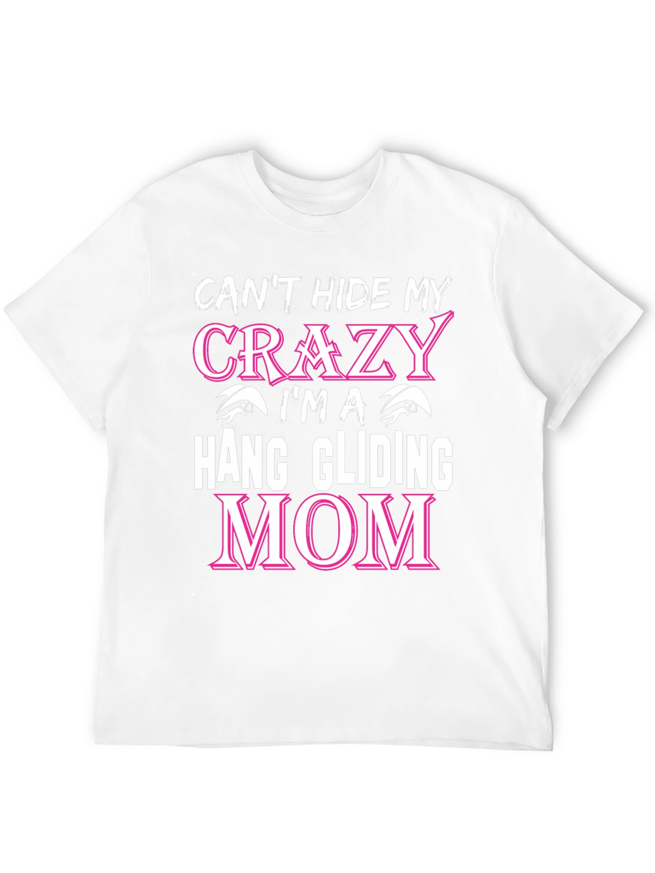 Black Crazy Hang Gliding Mom T-Shirt - Novelty Graphic Tee view 12